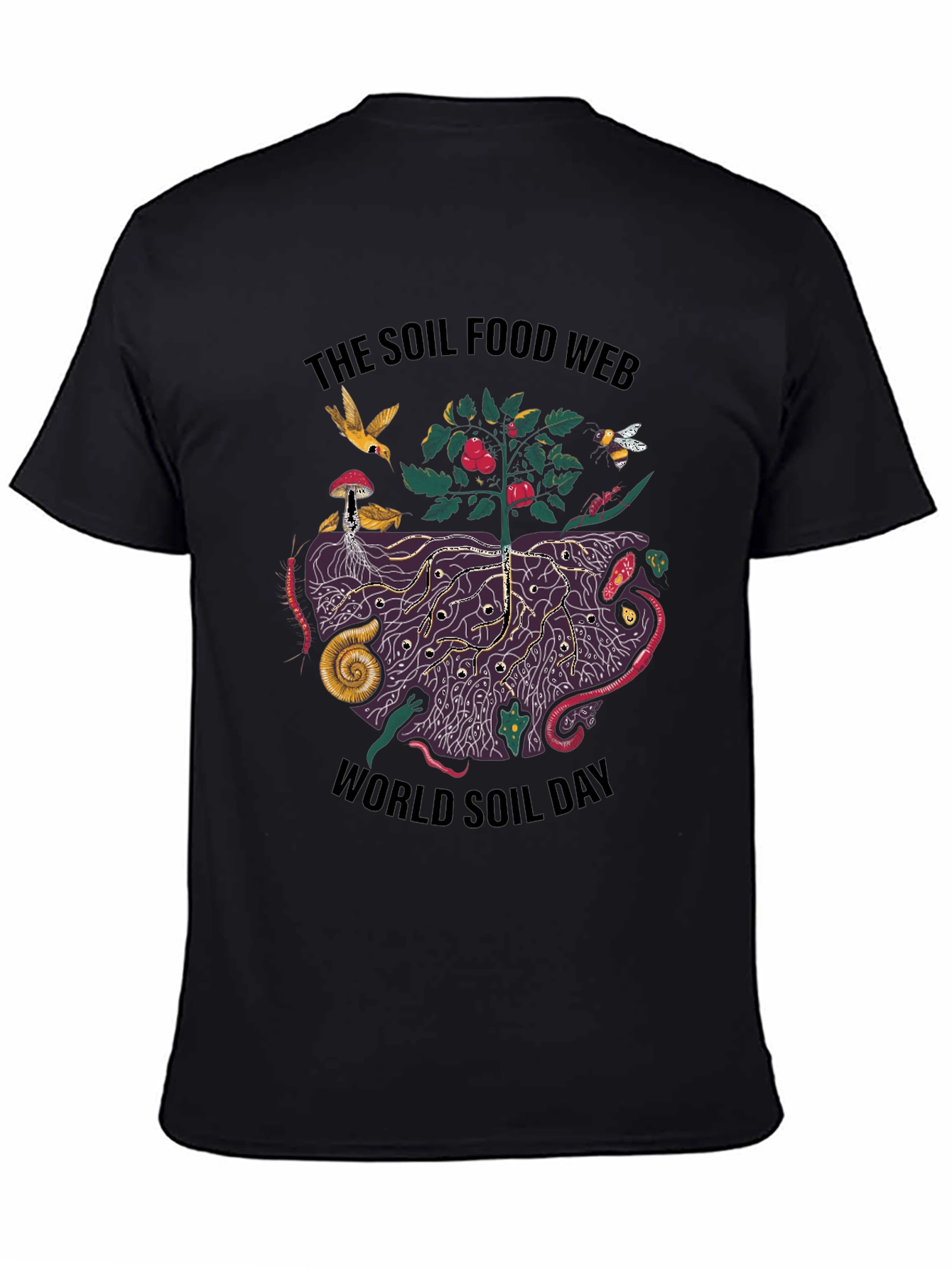 Black Soil Food Web T-Shirt - World Soil Day view 4