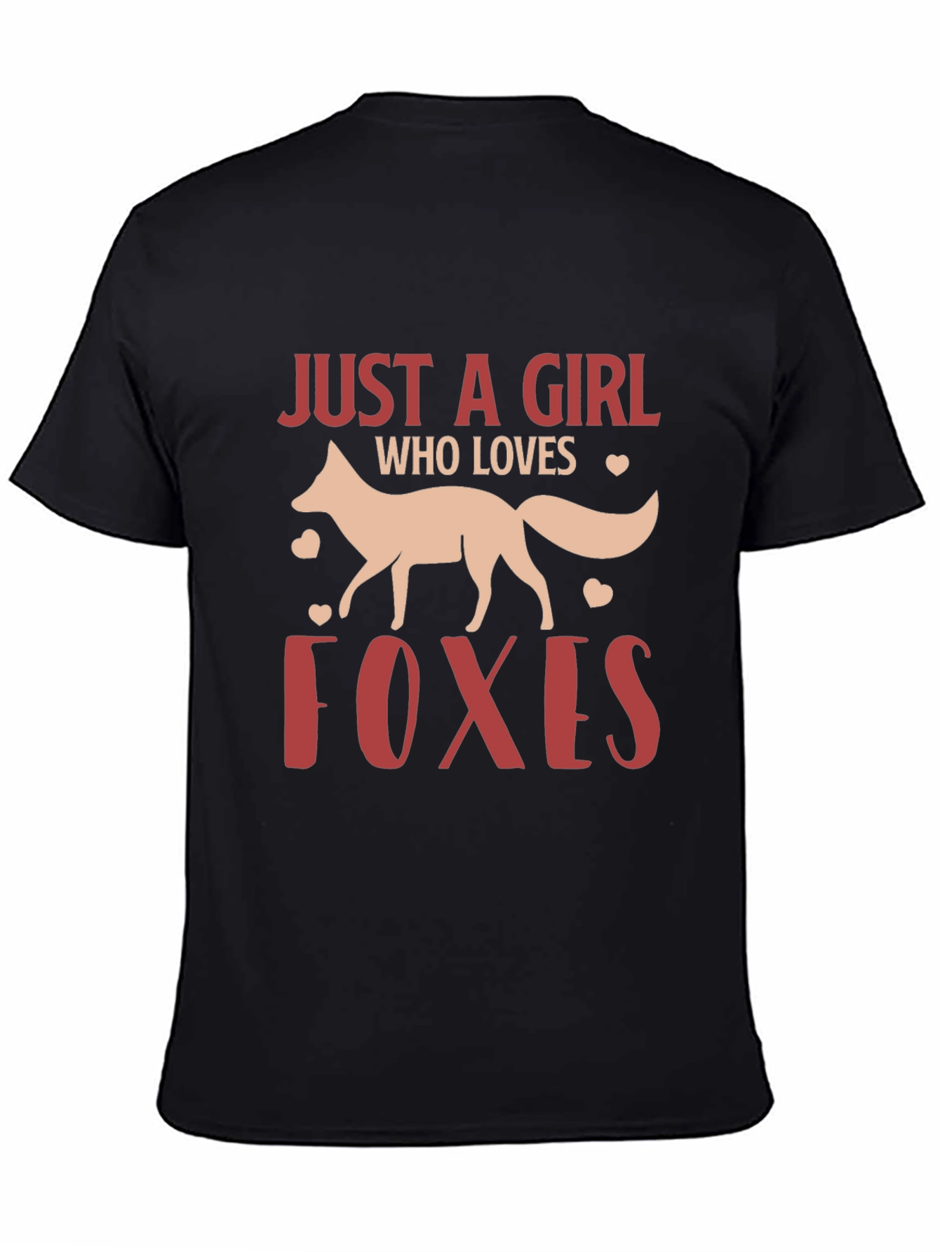 Black Just A Girl Who Loves Foxes T-Shirt view 4