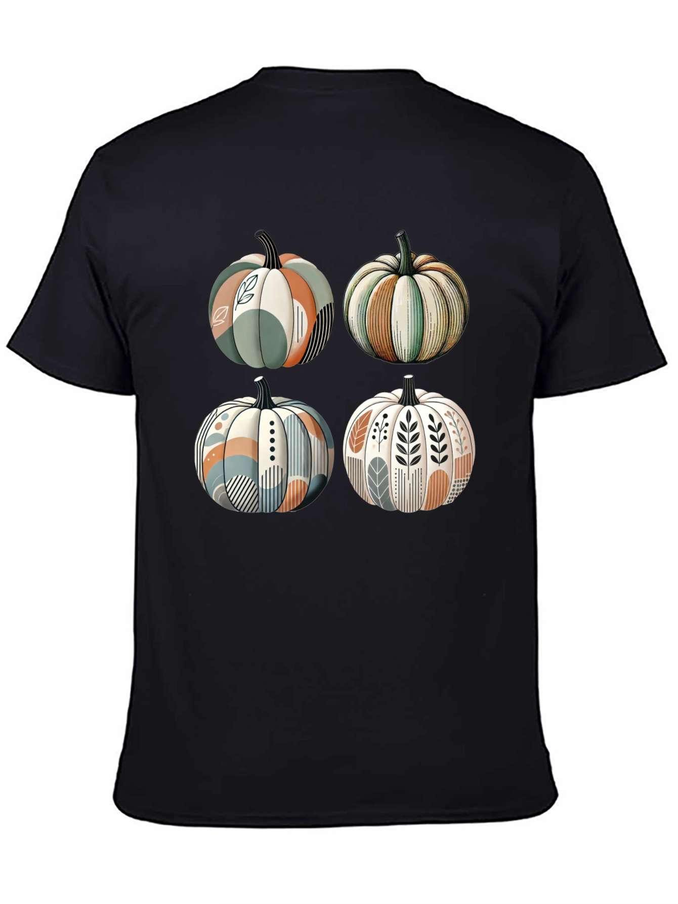 Black Trendy Pumpkin Patch T-Shirt view 4