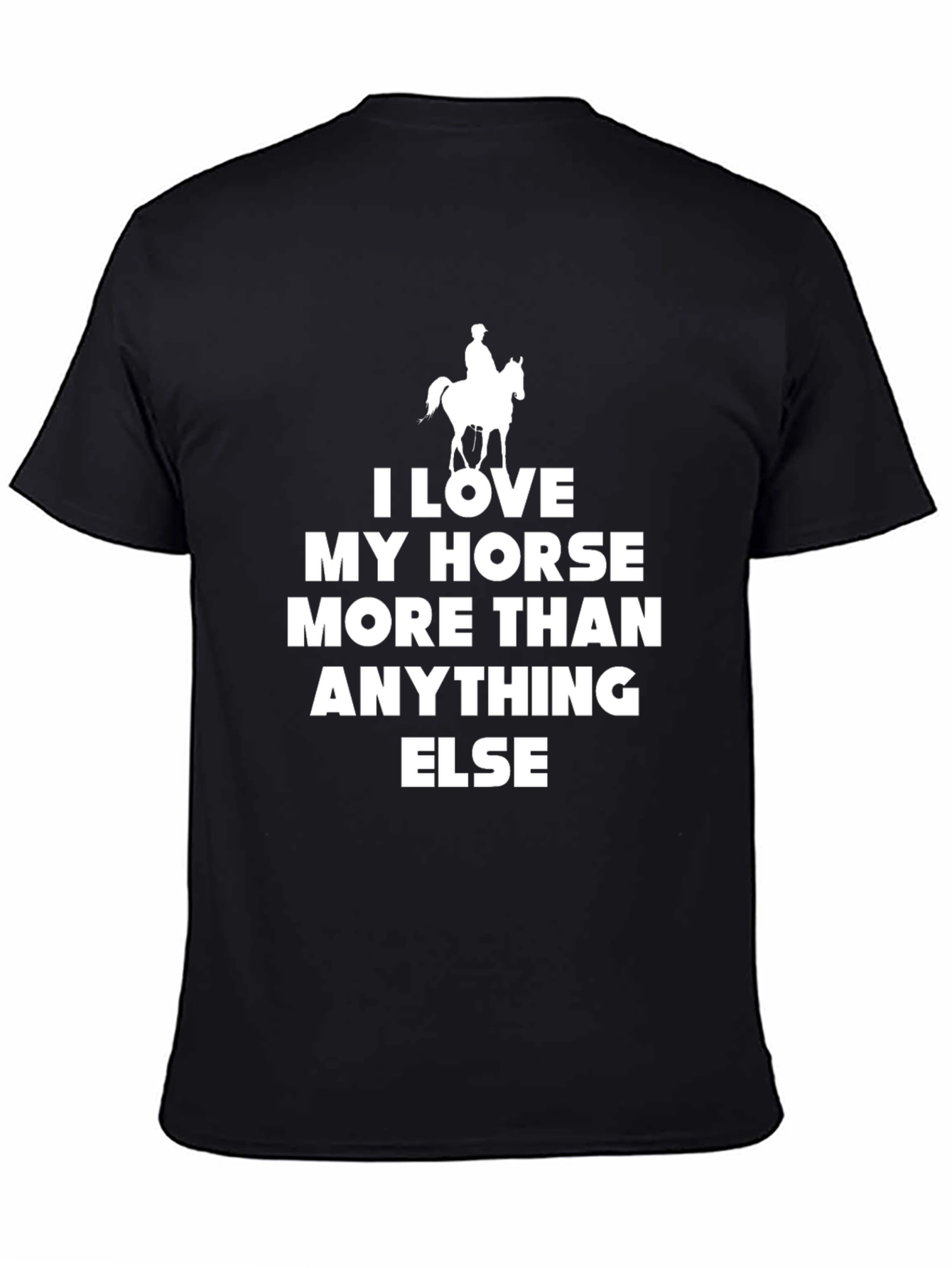 Black I Love My Horse T-Shirt - Equestrian Gift view 4