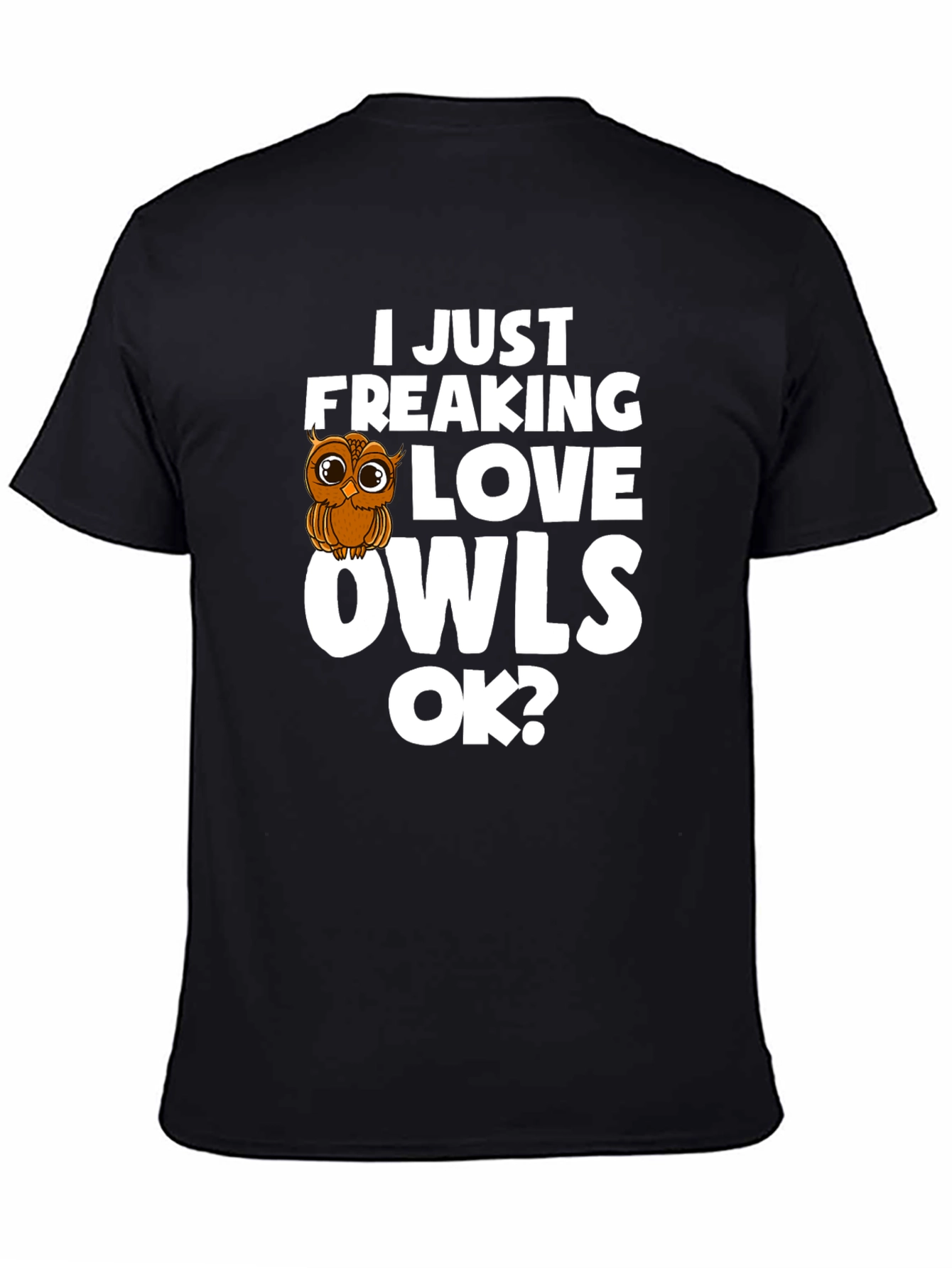 Black I Love Owls T-Shirt - Cute Owl Graphic Tee view 4
