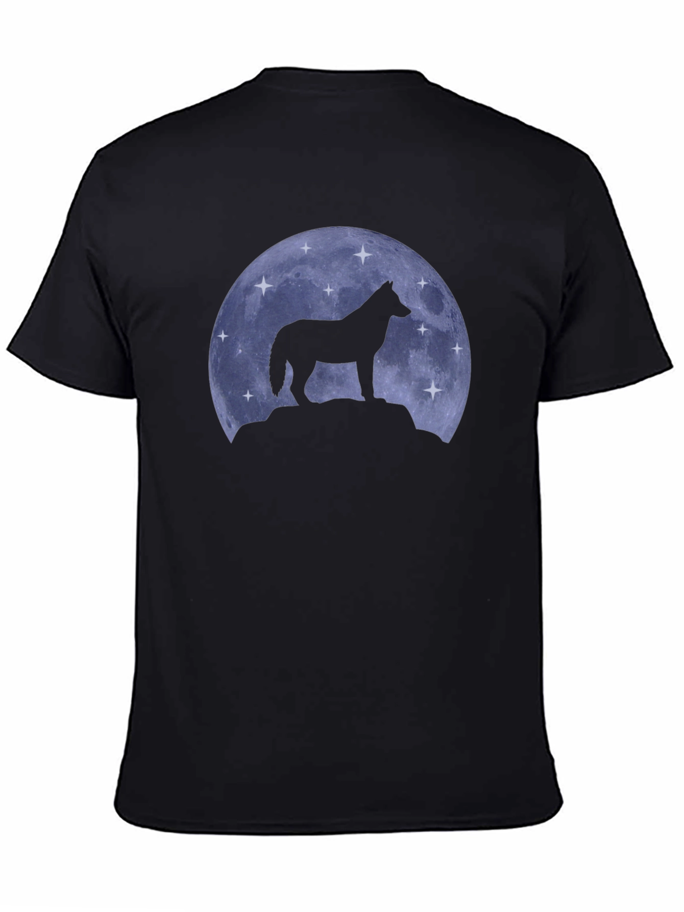 Black Wolf Moon Silhouette T-Shirt view 4