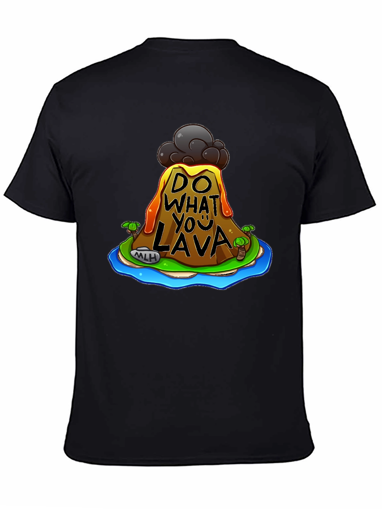 Black Do What You Lava Graphic Tee - Black Cotton T-Shirt view 4