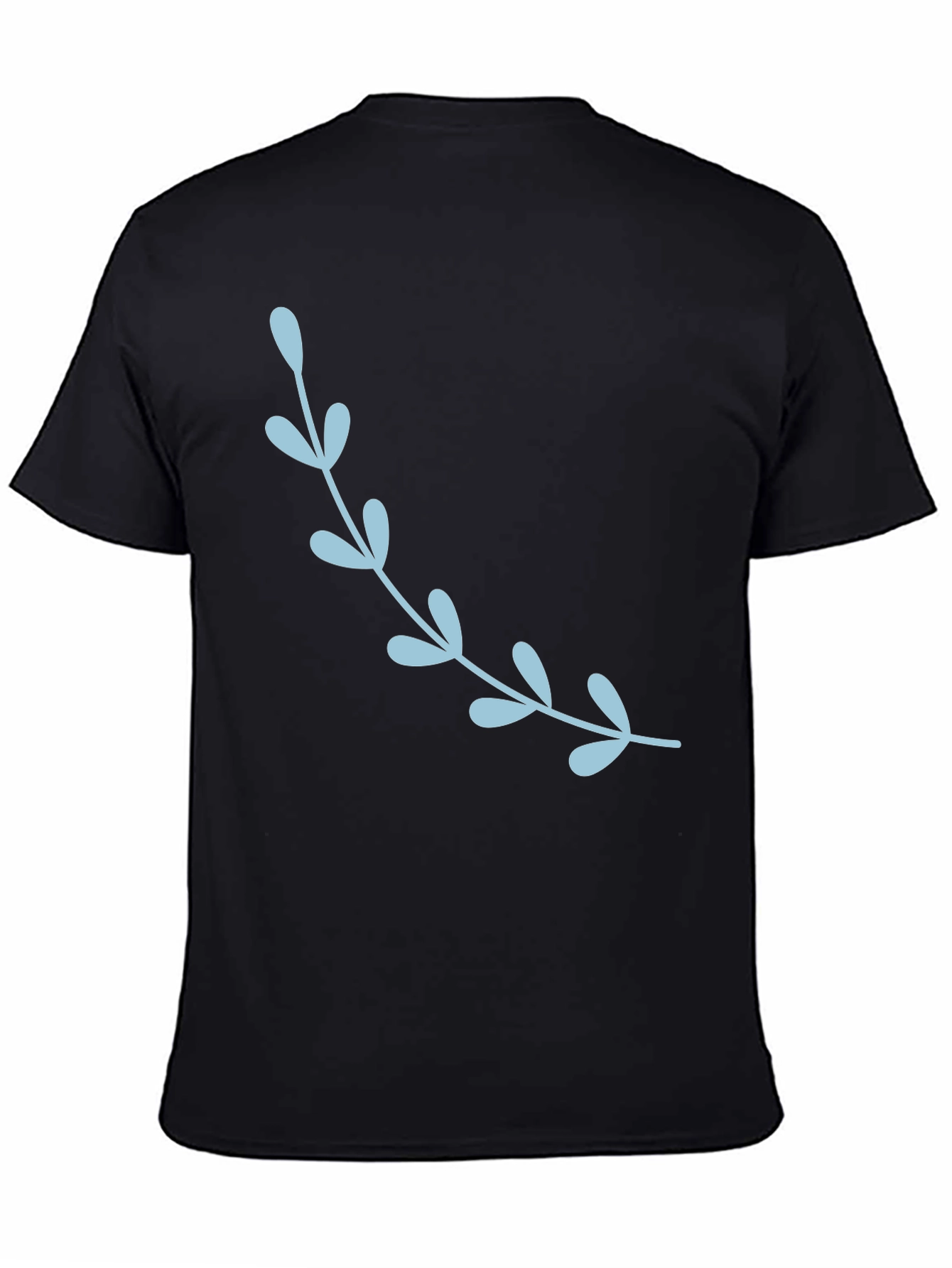 Black Stylish Black T-Shirt with Floral Accent view 4