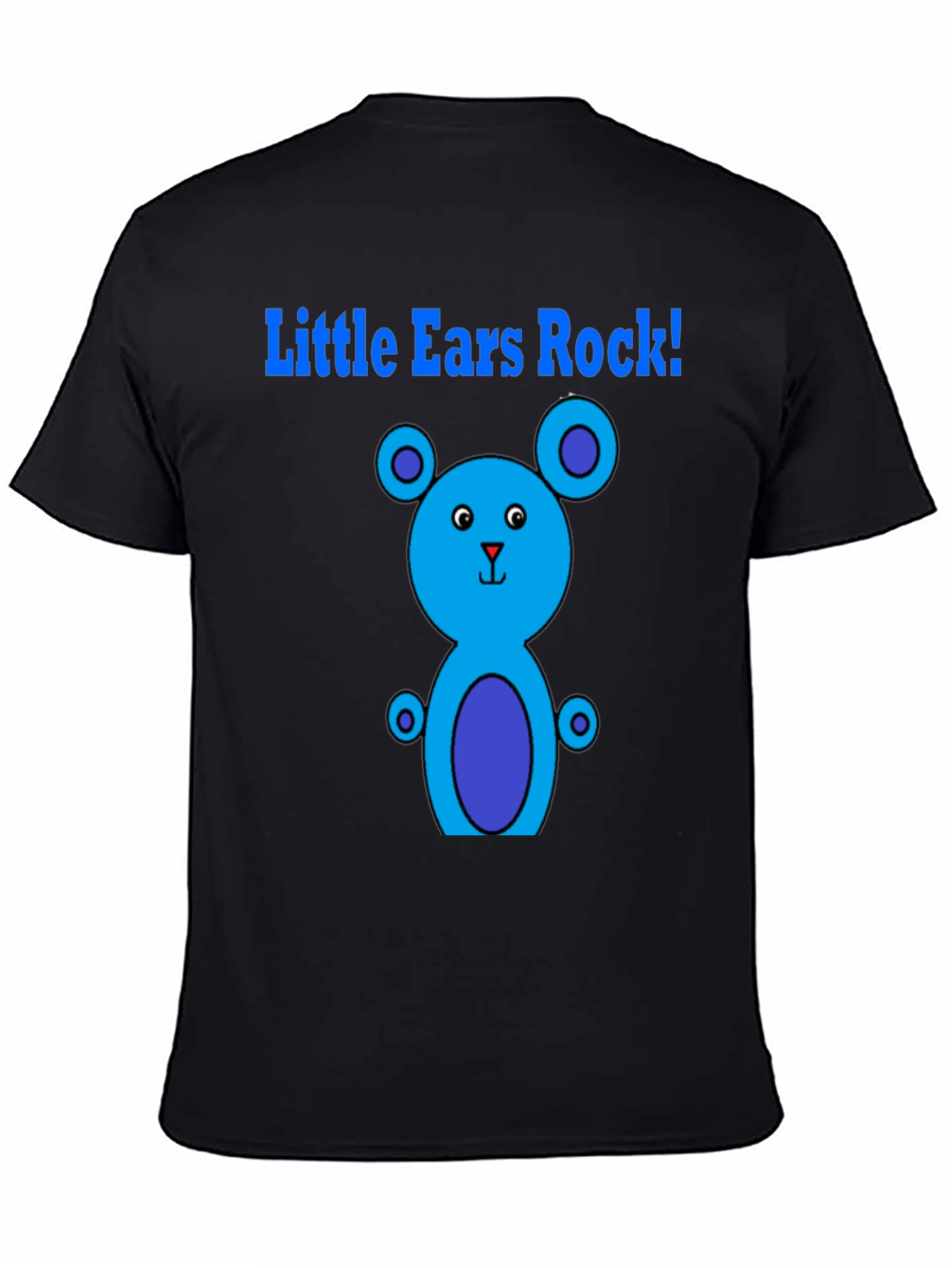 Little Ears Rock! Black Graphic T-Shirt - 4