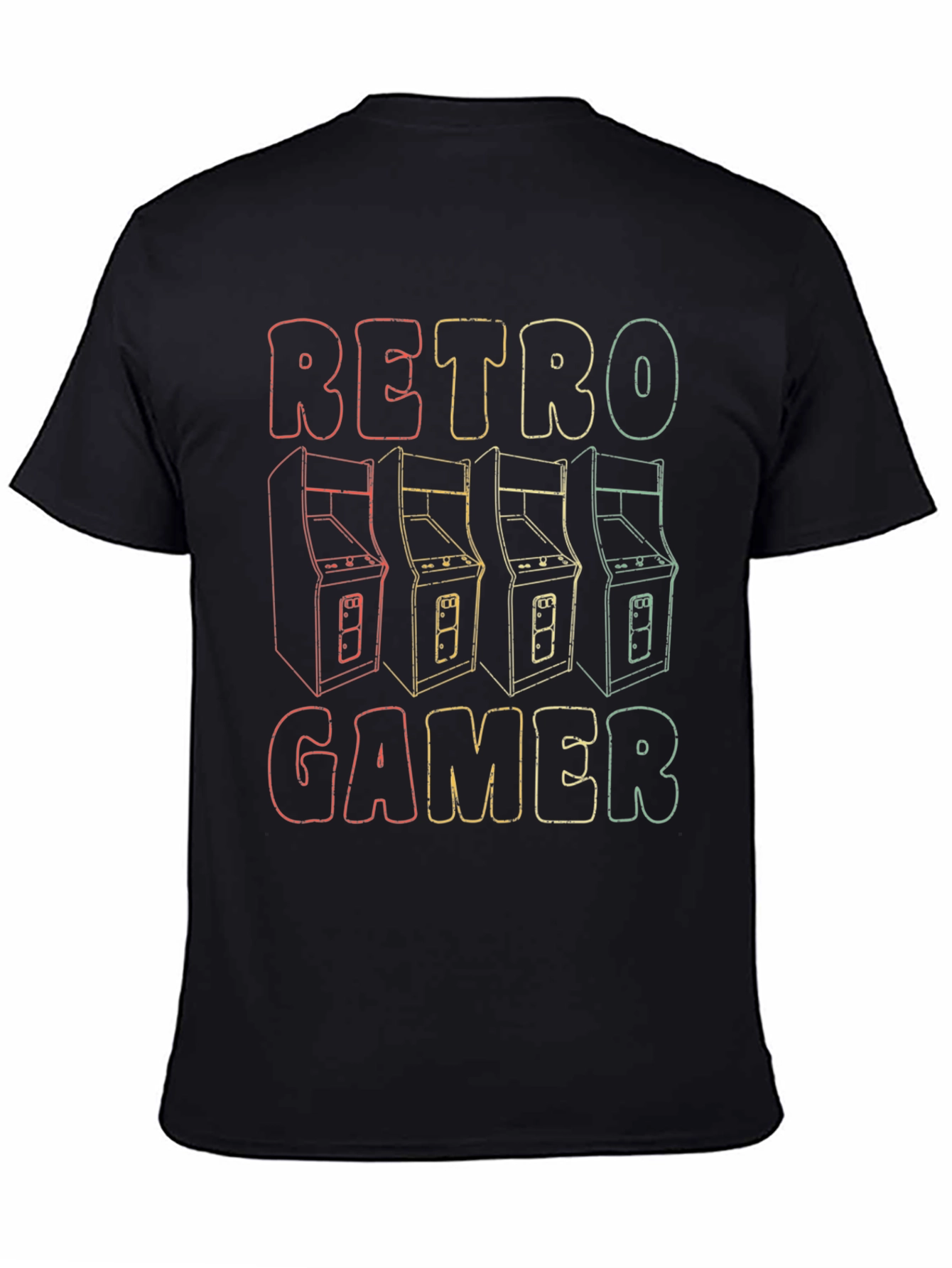 Black Retro Gamer T-Shirt - Classic Arcade Design view 4
