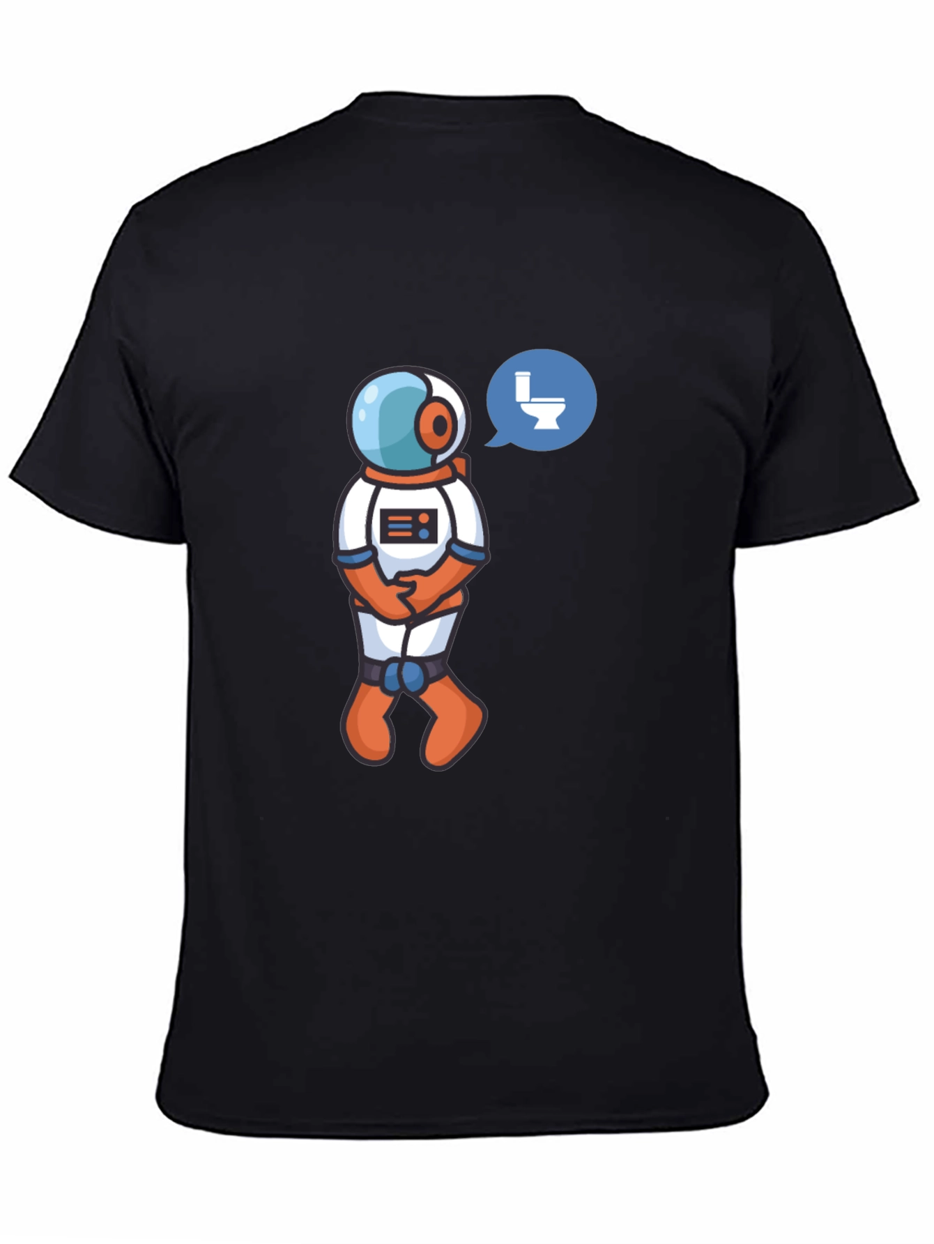 Black Astronaut Toilet Humor T-Shirt - Black view 4