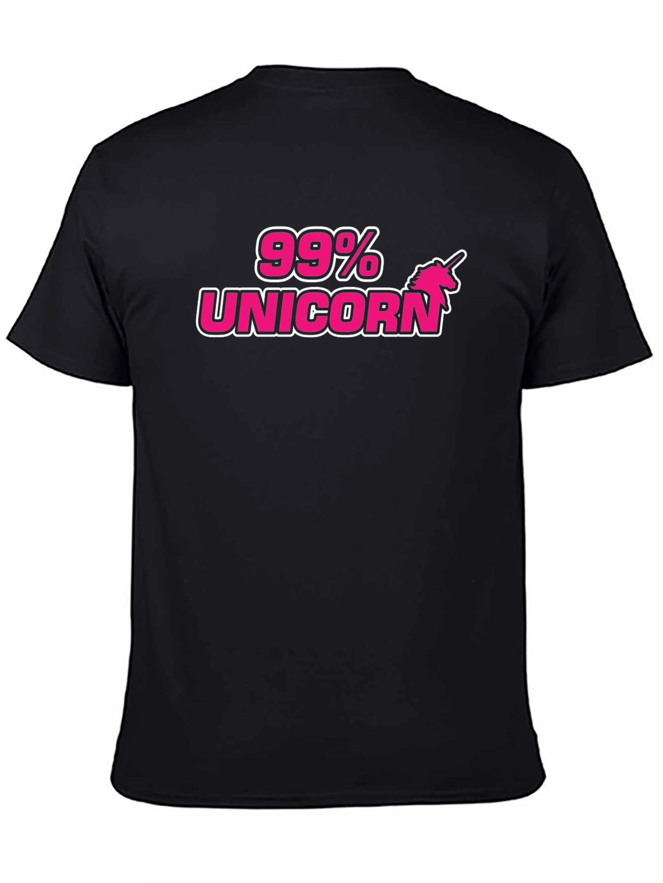 Black 99% Unicorn T-Shirt - Quirky Graphic Tee view 4