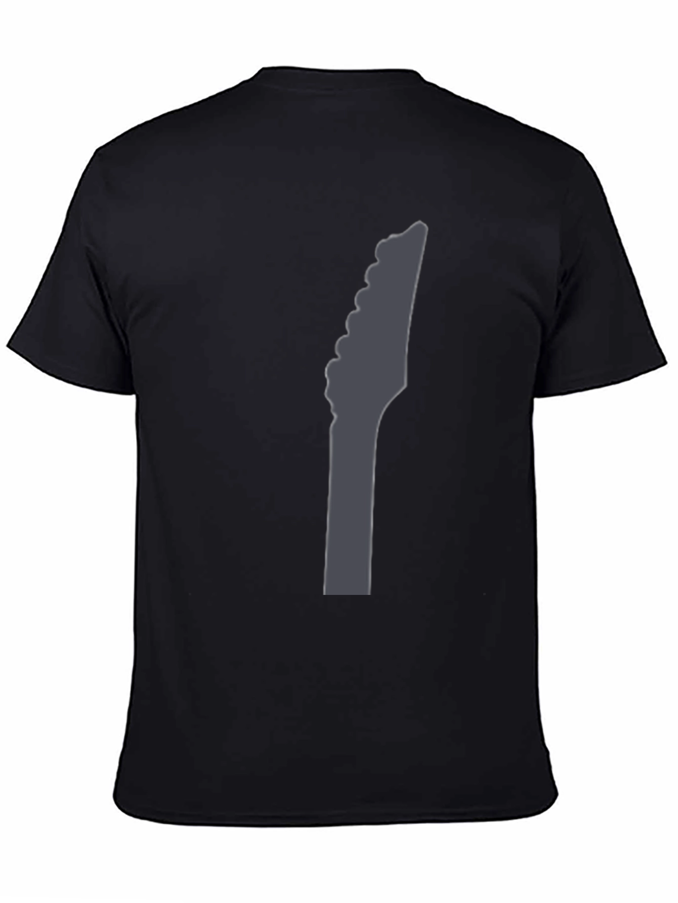 Black Guitar Headstock Graphic Black T-Shirt view 4