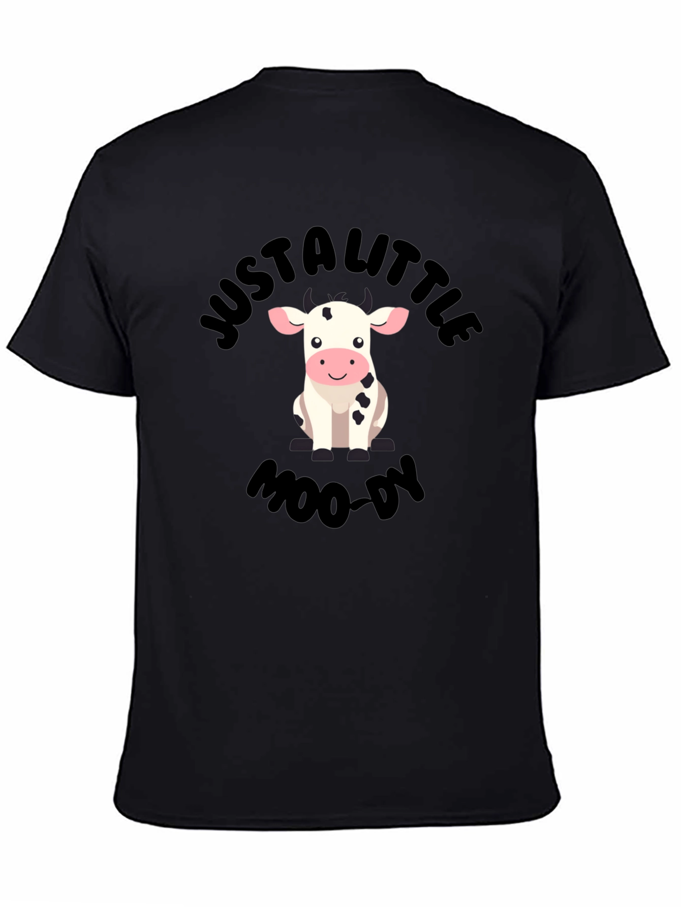 Black Just a Little Moo-dy Graphic T-Shirt view 4