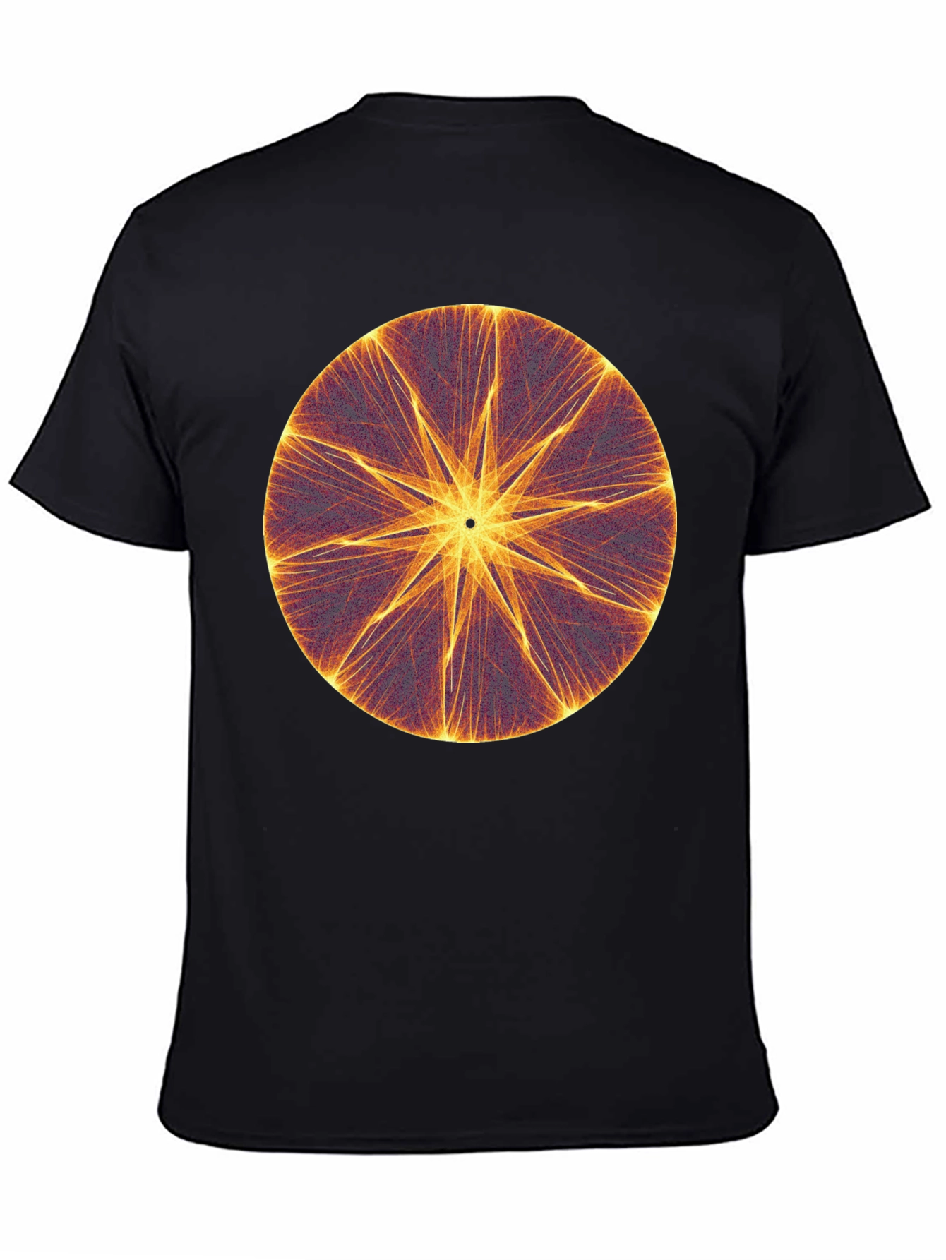Black Abstract Starburst Graphic Black T-Shirt view 4