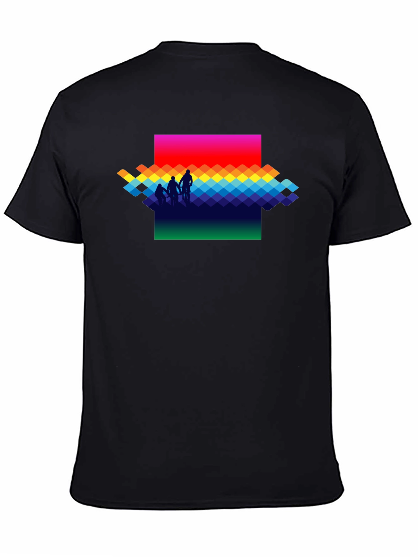 Black Rainbow Pixel Art T-Shirt - Stylish Graphic Tee view 4