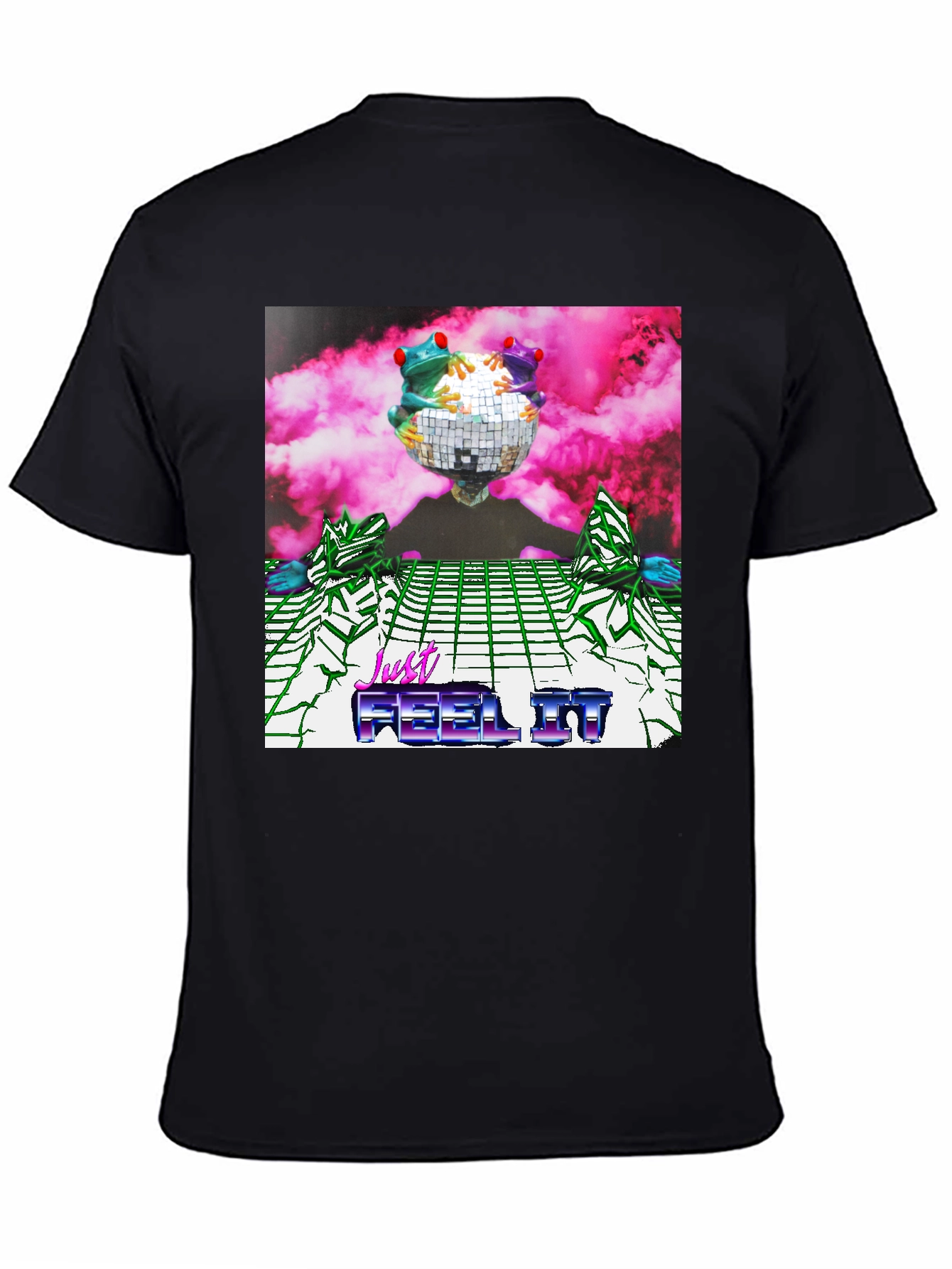 Black Retro Frogs Disco Ball Graphic Tee view 4