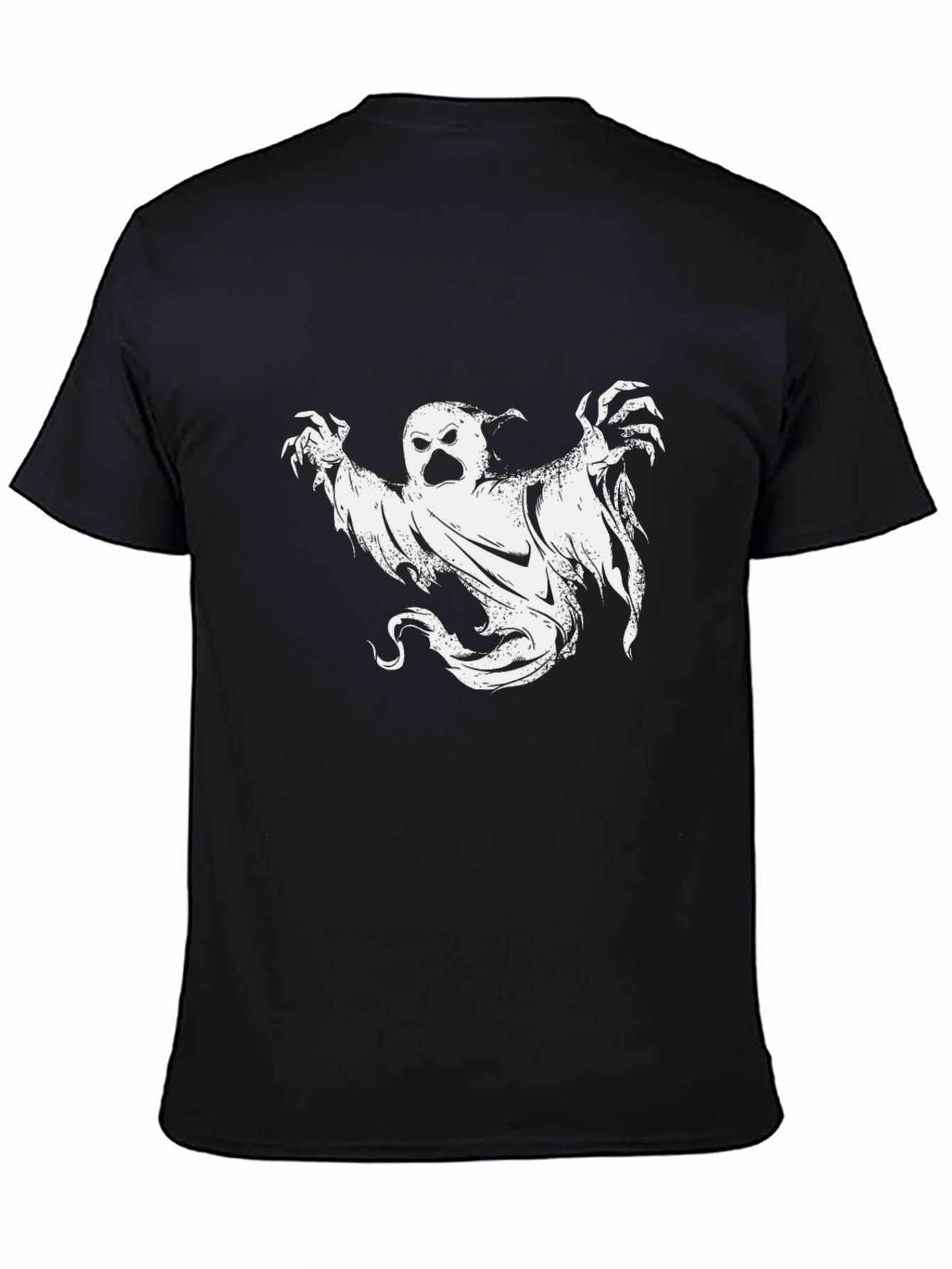 Black Spooky Ghost Graphic Tee - Black view 4