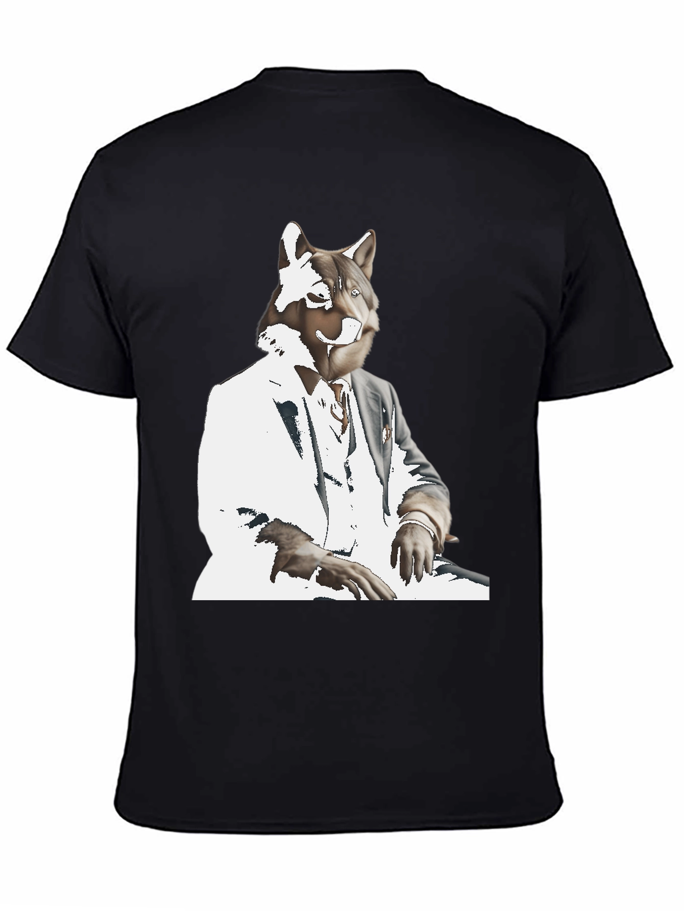 Black Wolf Gentleman Graphic Tee - Black view 4