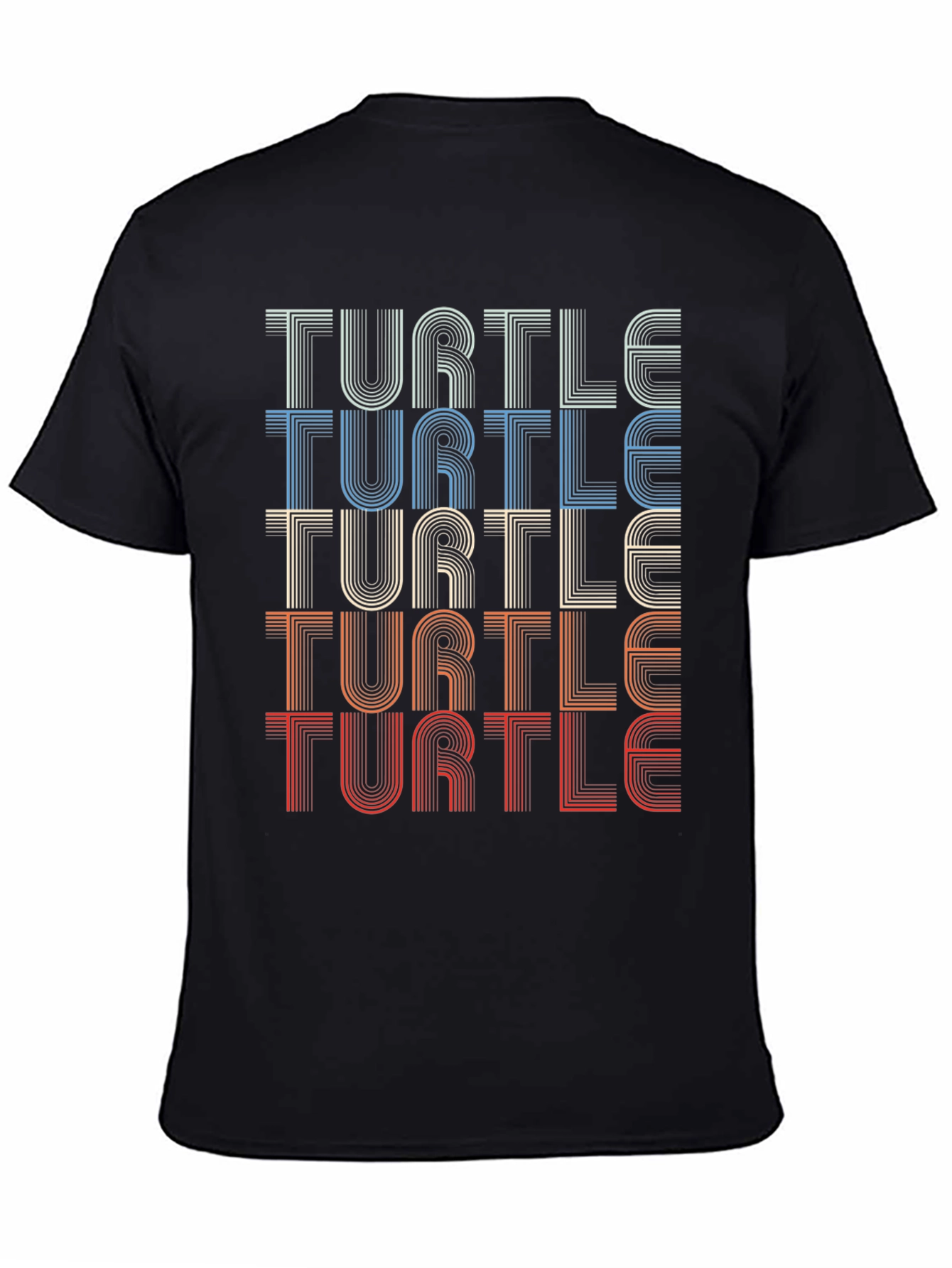 Black Retro Turtle T-Shirt - Vintage Style Tee view 4