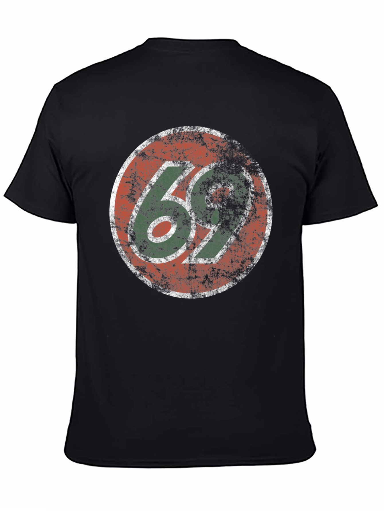 Black Vintage 69 Graphic Print Tee - Retro Style view 4