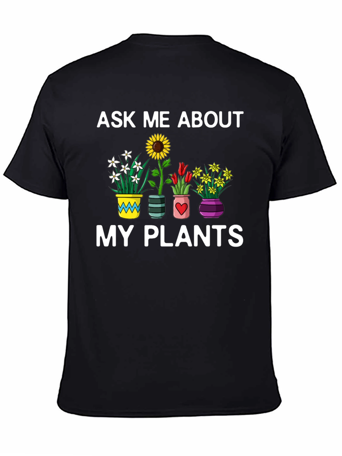 Black Ask Me About My Plants Graphic Tee view 4