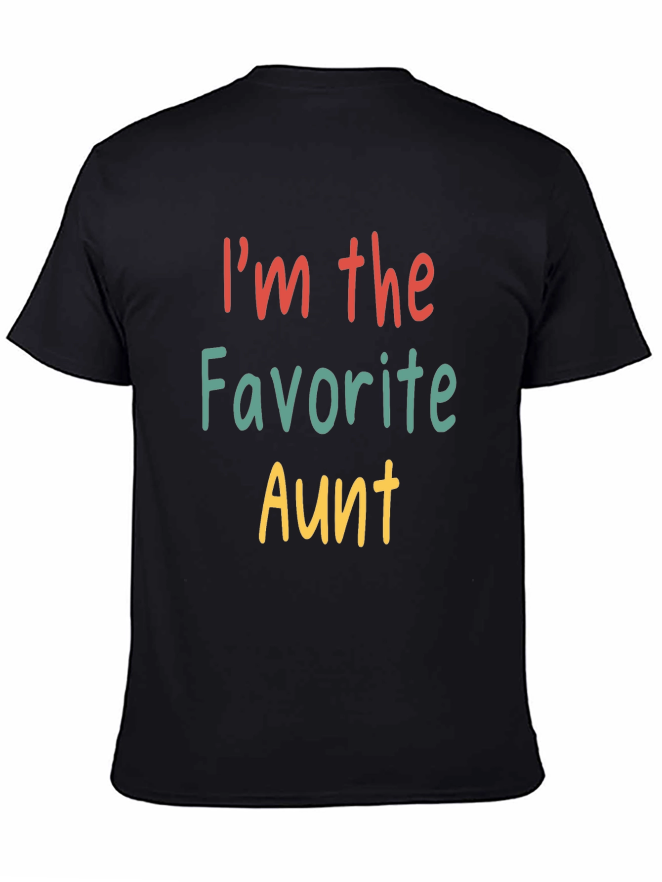 Black Favorite Aunt T-Shirt - Fun Family Tee view 4
