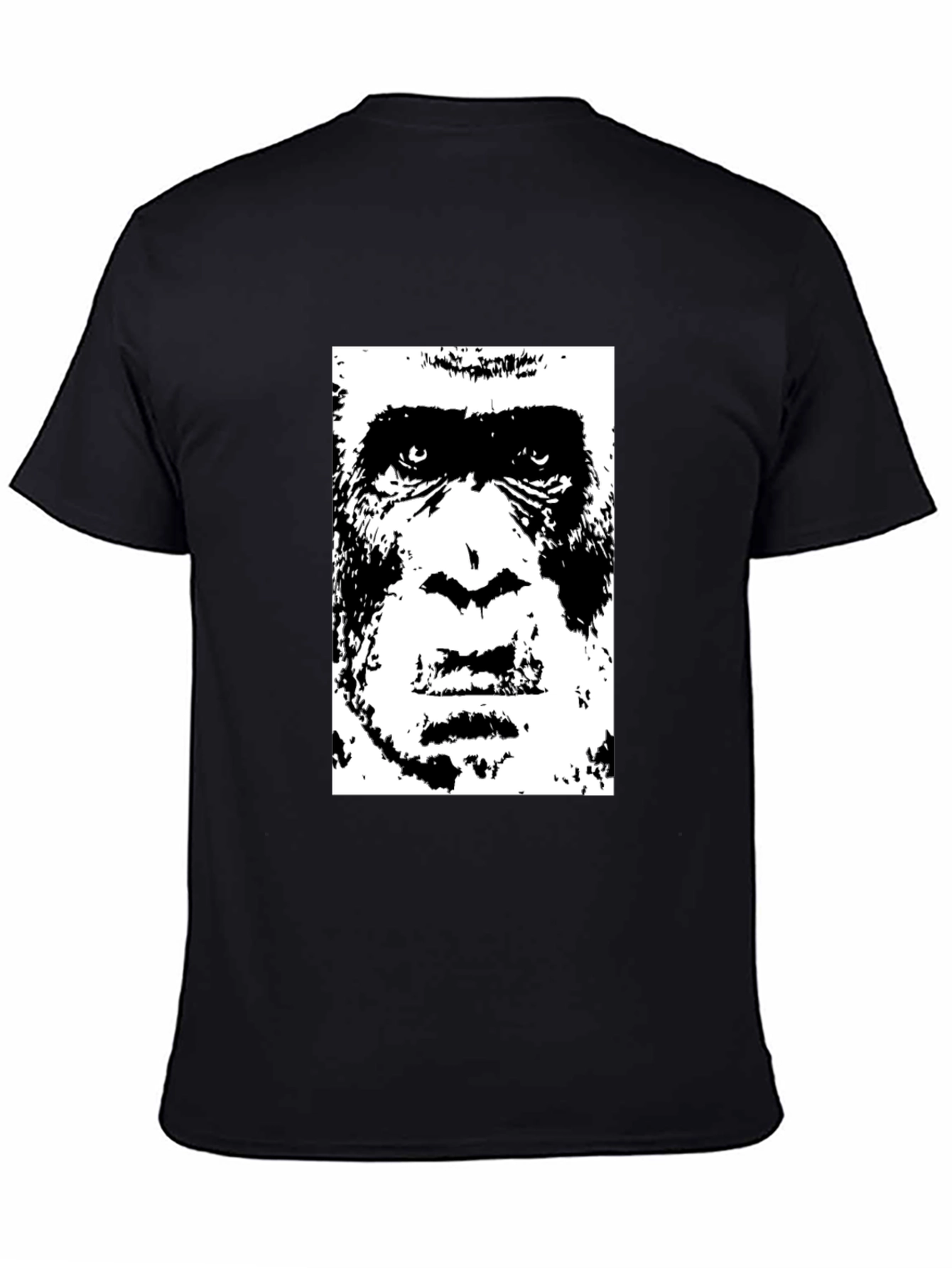 Black Gorilla Face Graphic Black T-Shirt view 4