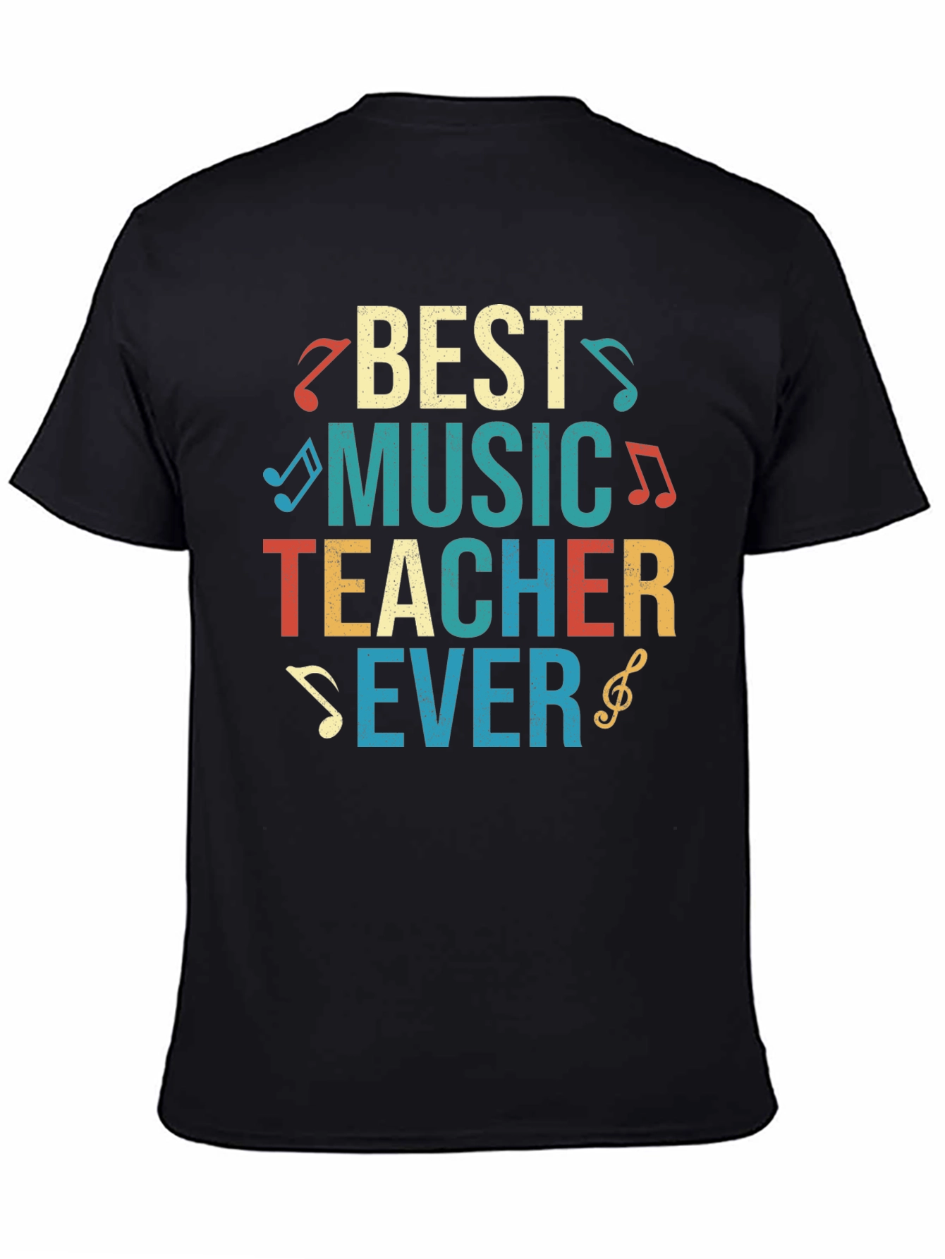 Black Best Music Teacher Ever T-Shirt - Musician Gift view 4