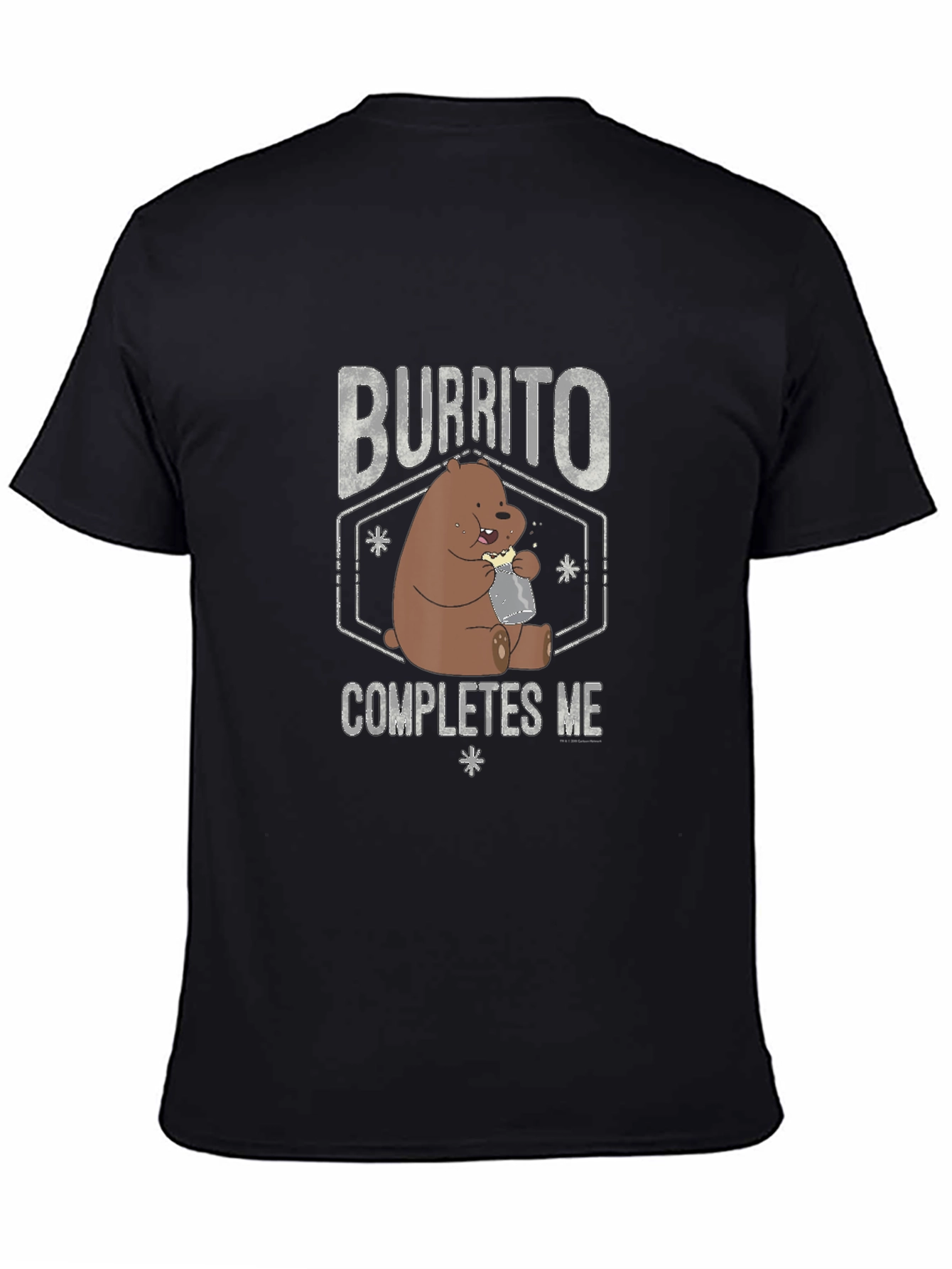 Black Burrito Completes Me T-Shirt Funny Bear Tee view 4