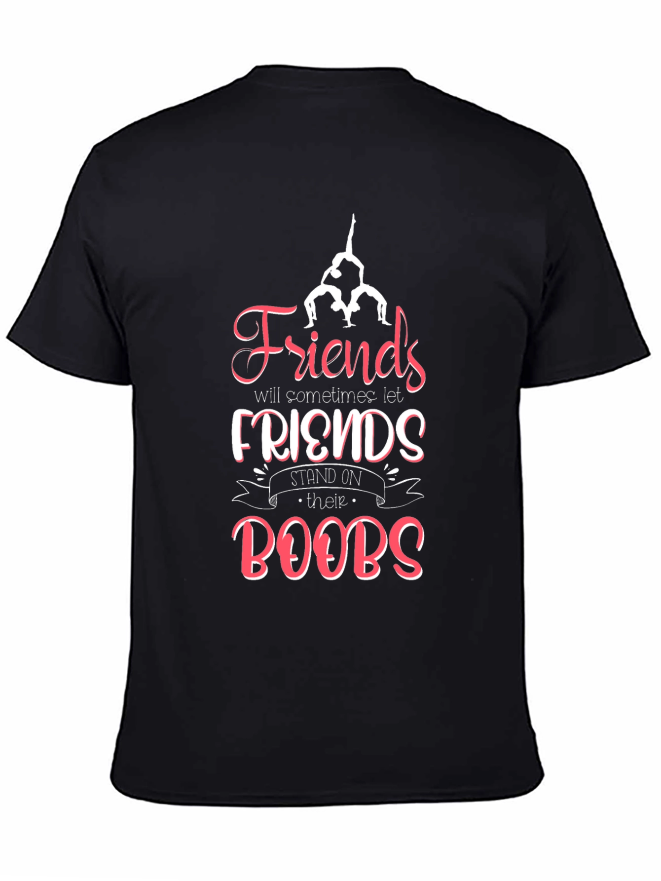 Black Friends Stand on Boobs Graphic Tee - Novelty Shirt view 4