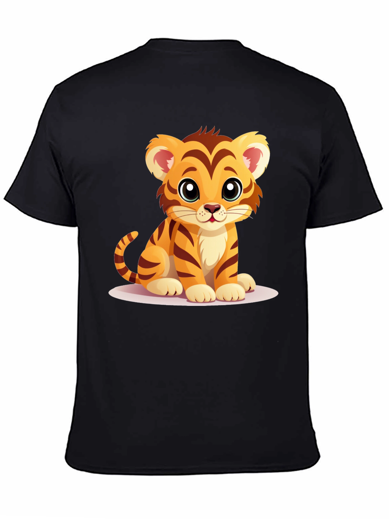 Black Cute Tiger Cub Graphic T-Shirt view 4