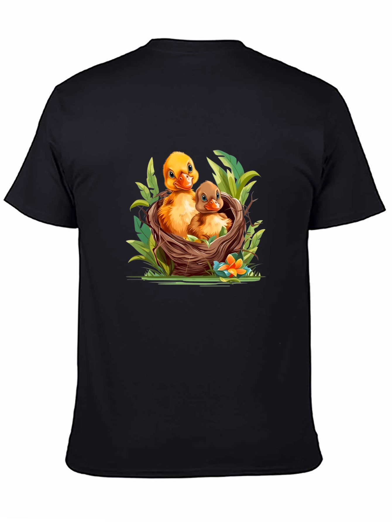 Black Ducklings in Nest Graphic T-Shirt view 4