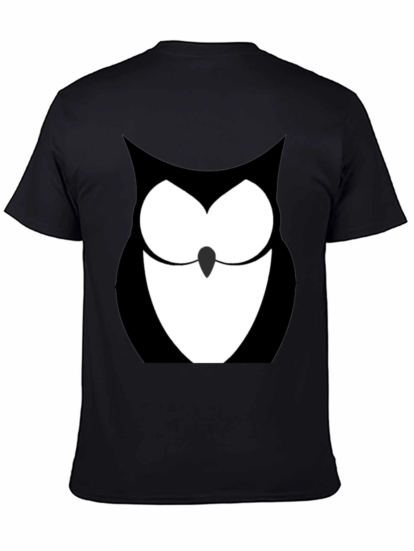 Black Owl Graphic Print Black T-Shirt view 4