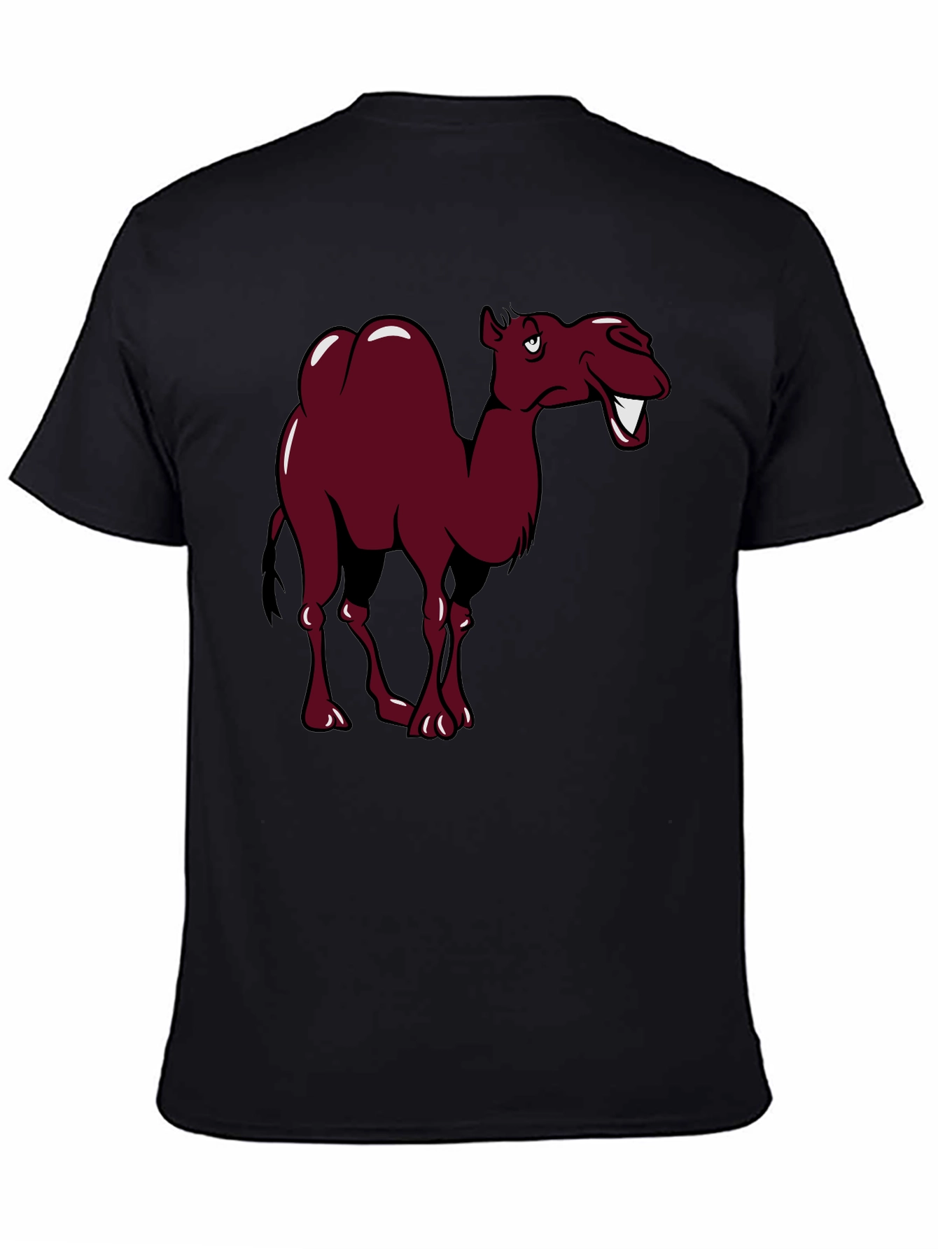 Black Funny Camel Cartoon Graphic Tee view 4