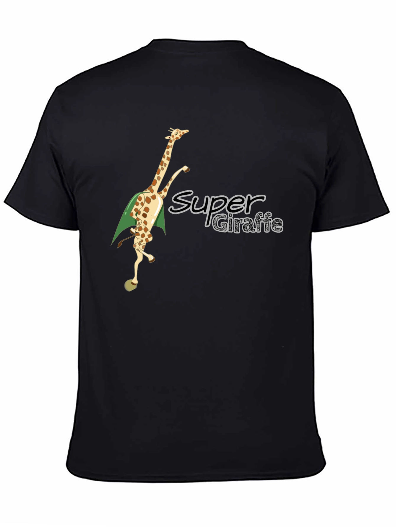 Black Super Giraffe Tee - Black Cotton Blend view 4