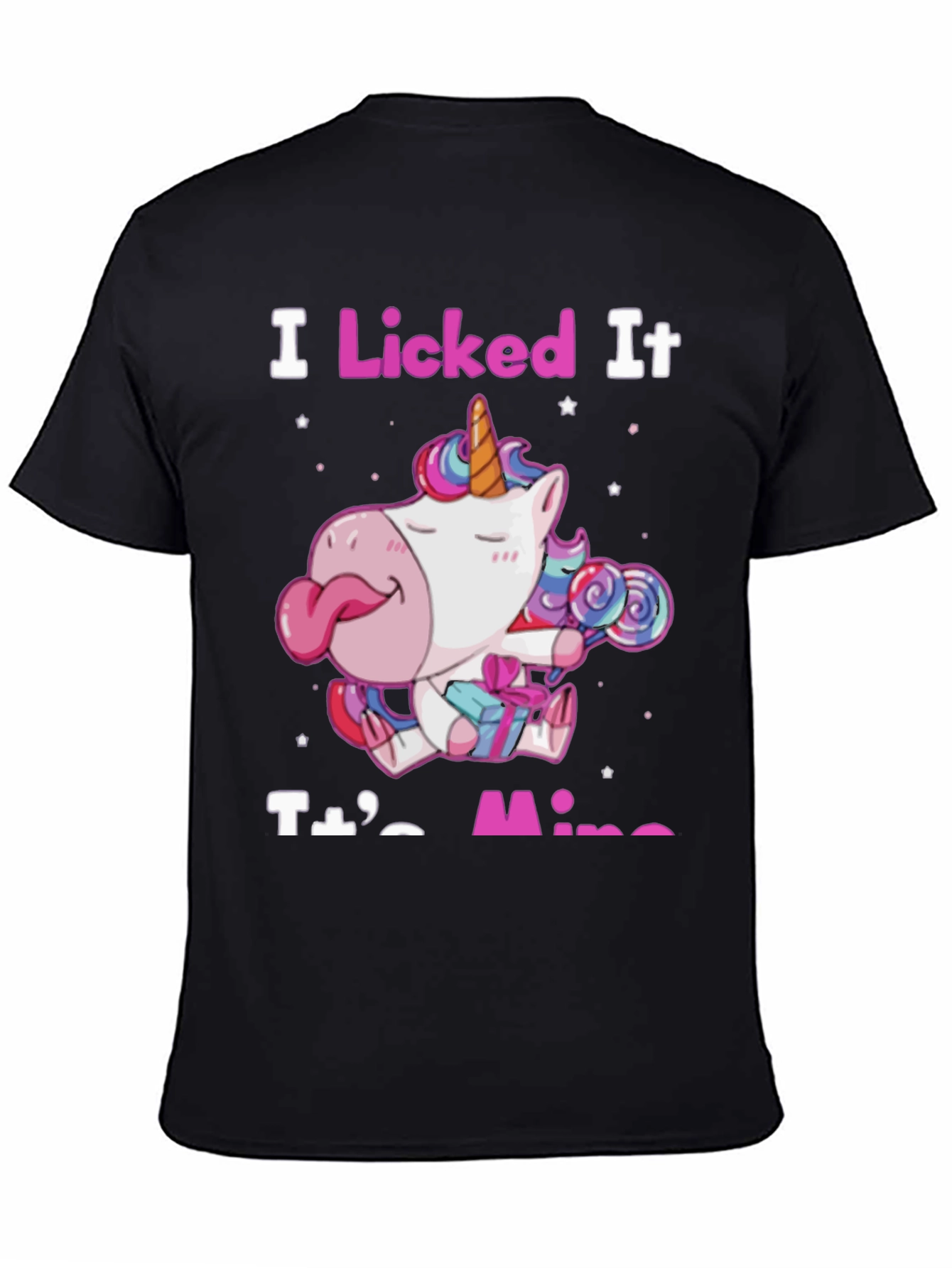 Black I Licked It Unicorn T-Shirt view 4