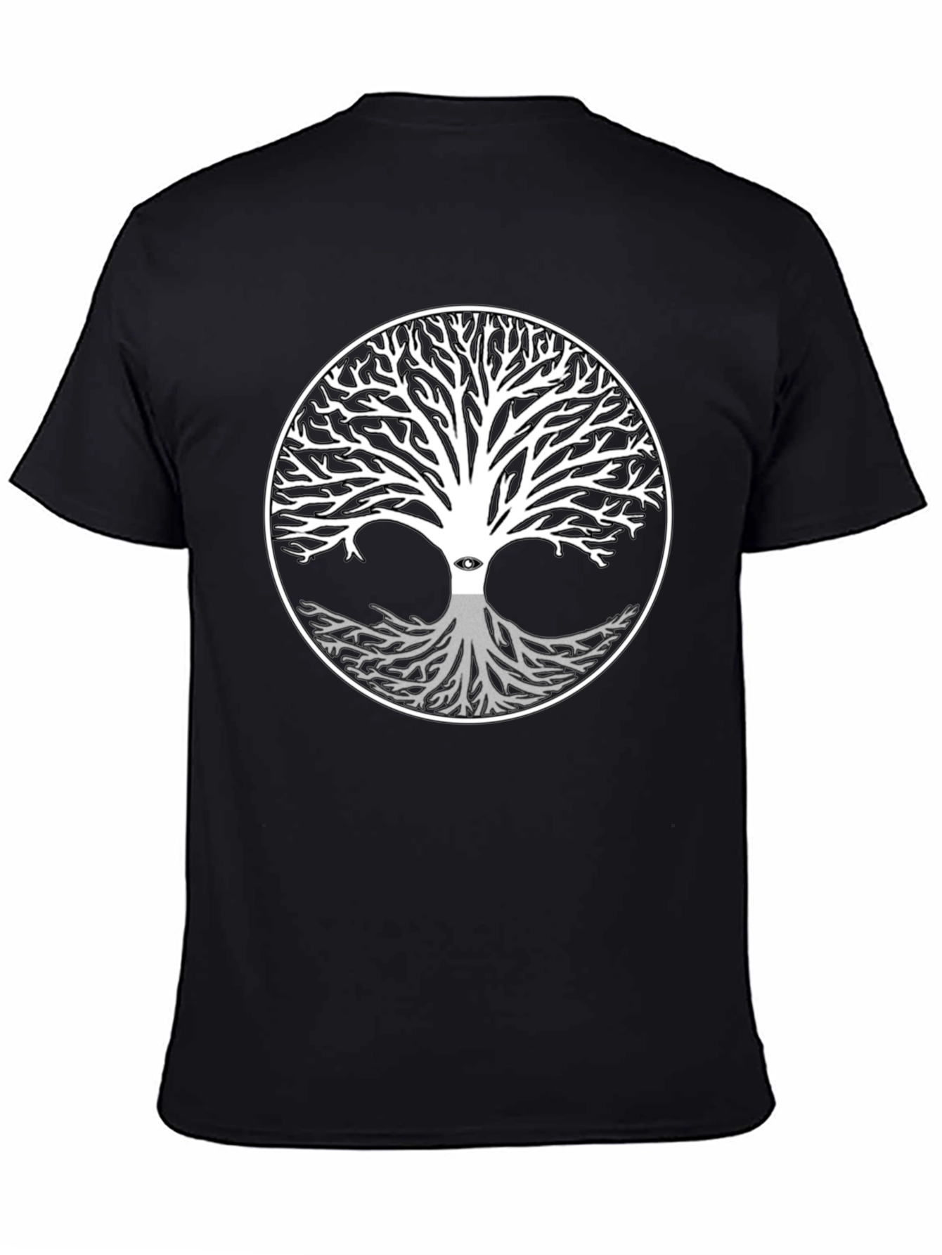 Black Yggdrasil Tree of Life T-Shirt view 4