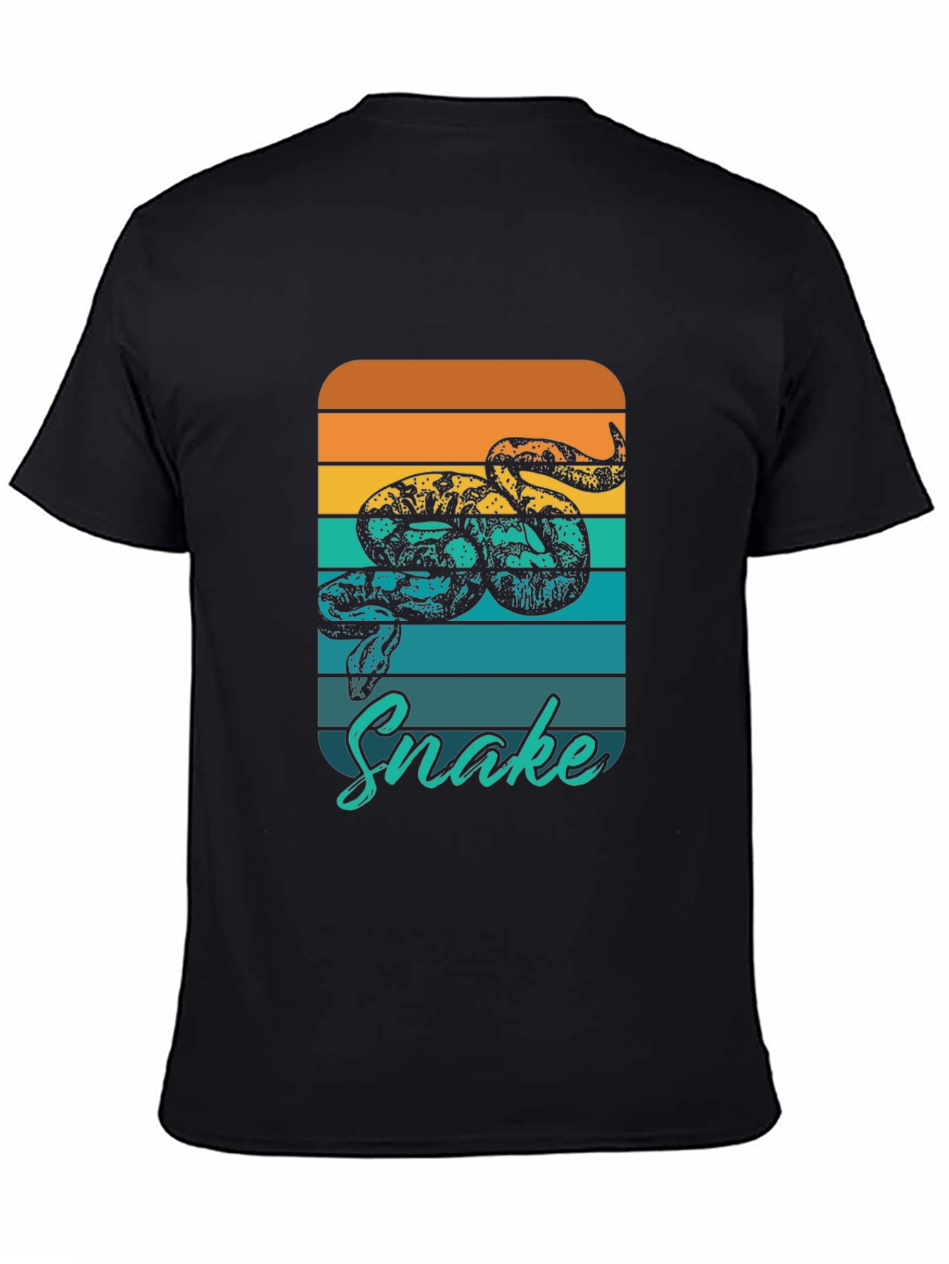 Black Retro Snake Graphic T-Shirt - Stylish Reptile Tee view 4