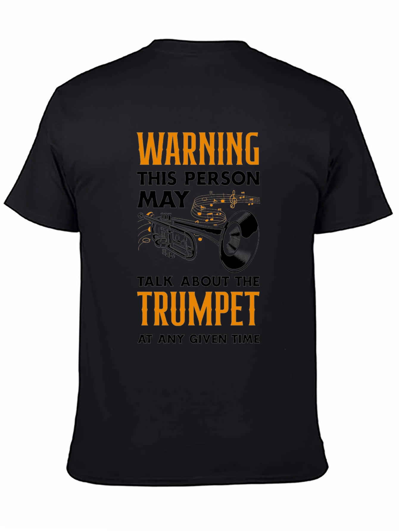 Black Warning Trumpet Player T-Shirt view 4