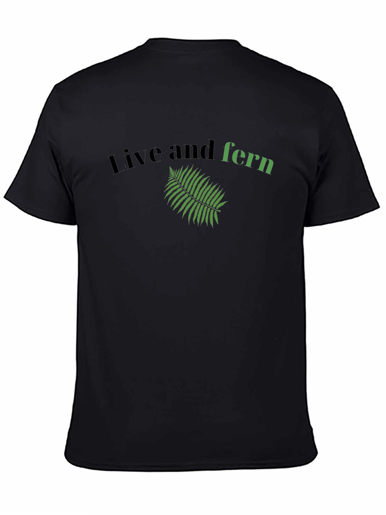 Black Live and Fern T-Shirt - Nature Inspired Tee view 4