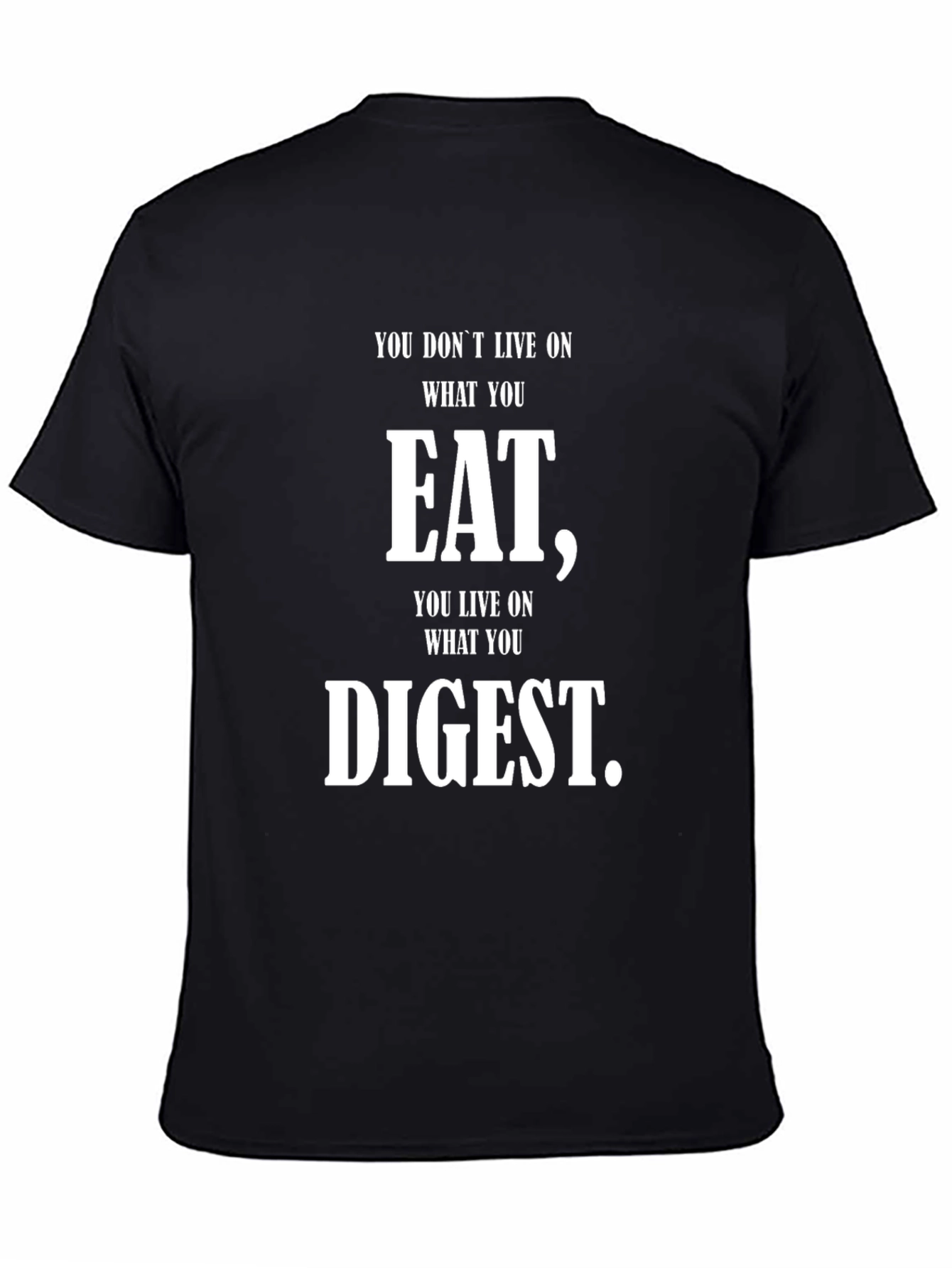 Black Eat Digest T-Shirt - Nutrition Wisdom Tee view 4