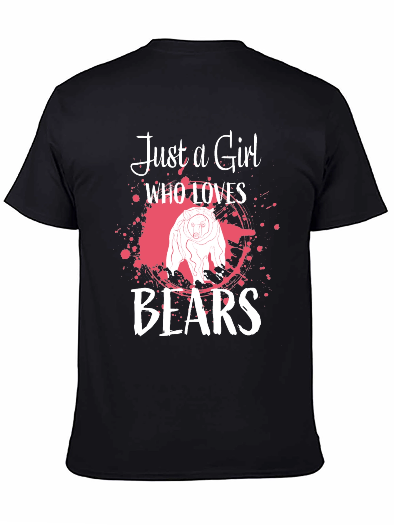 Black Just a Girl Who Loves Bears T-Shirt view 4