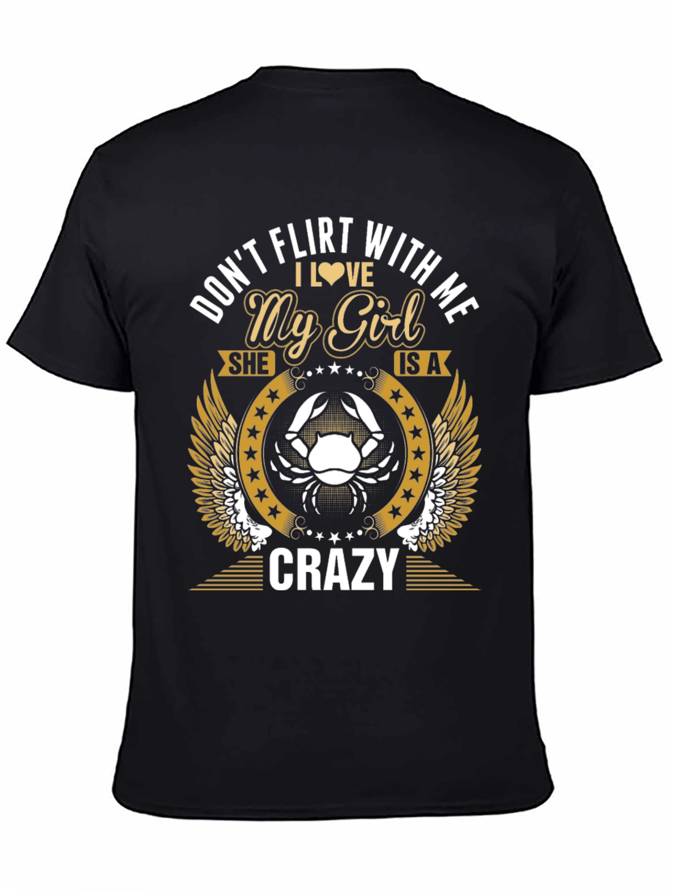Black Don't Flirt With Me Crazy Girl T-Shirt view 4