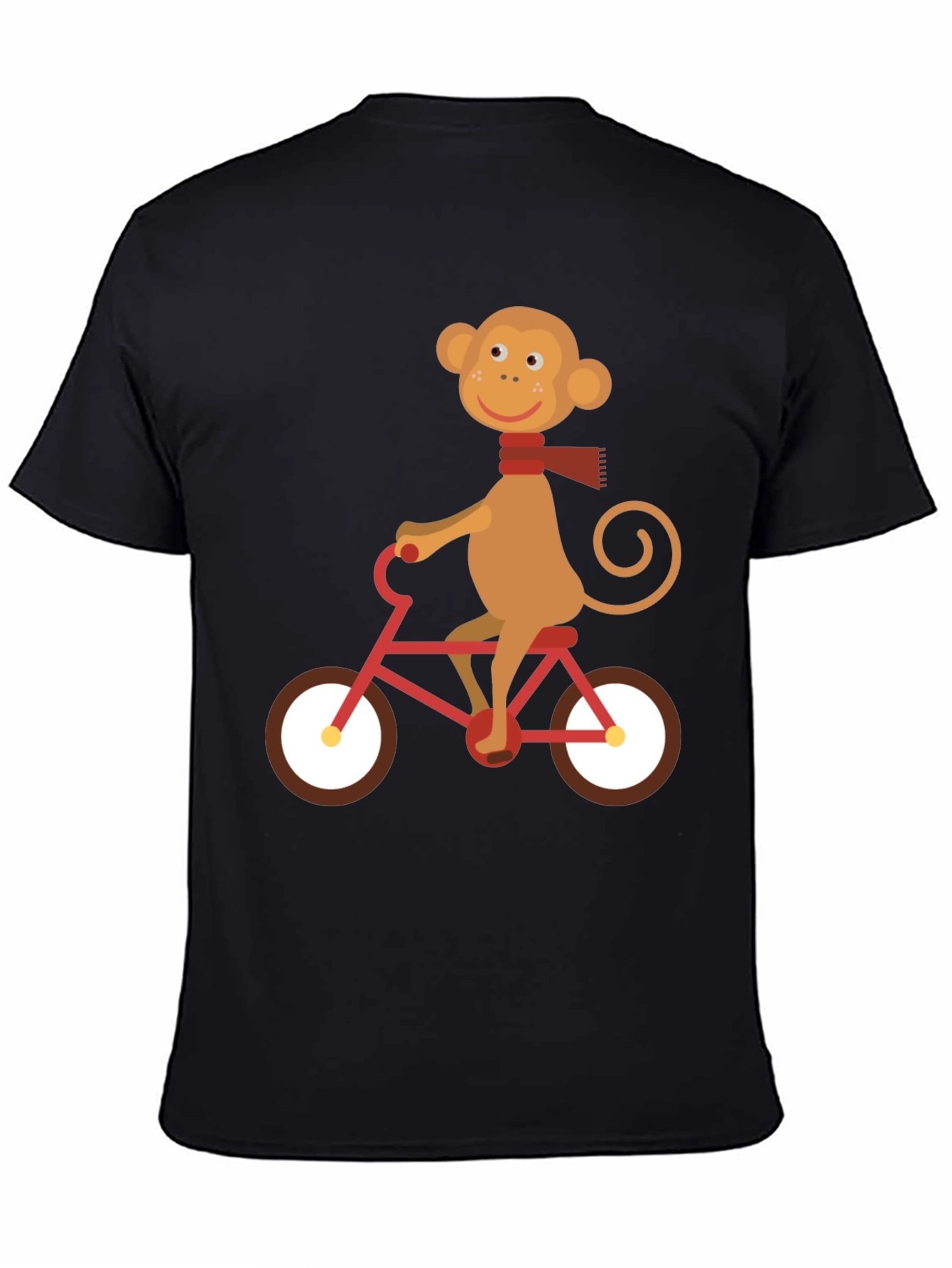 Black Monkey on Bike Graphic Tee - Fun & Unique Design view 4