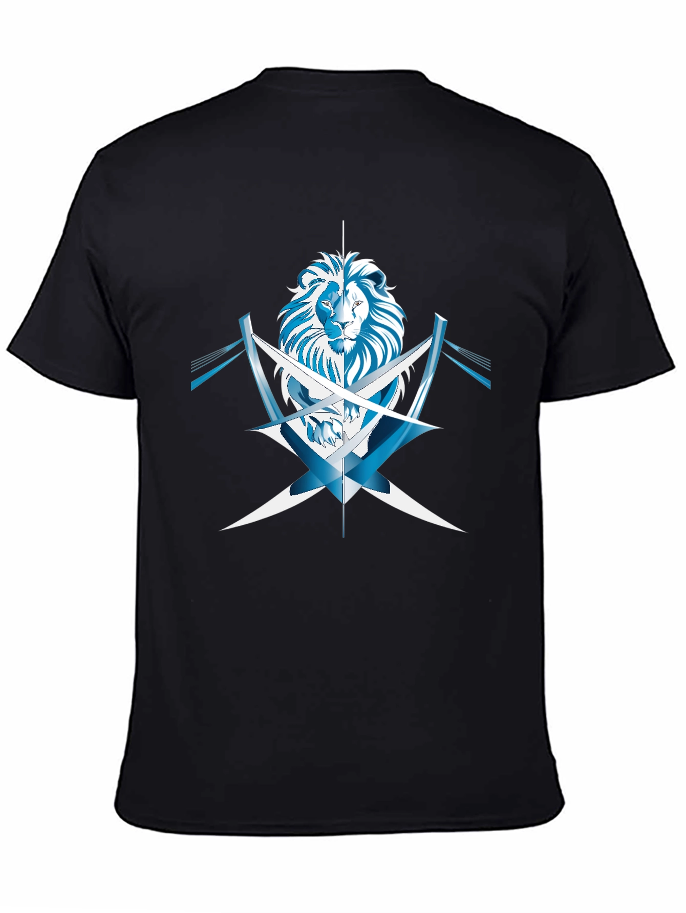Black Lion Graphic Print Black T-Shirt view 4