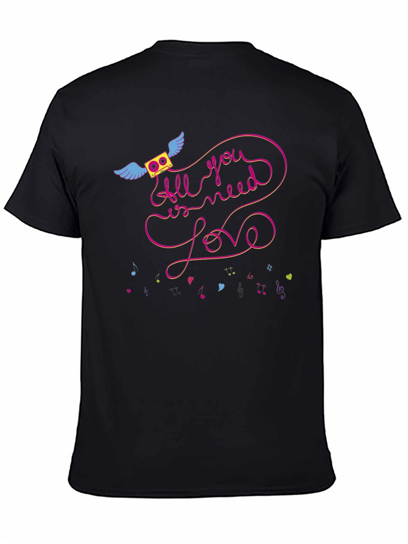 Black All You Need Is Love Graphic Tee view 4