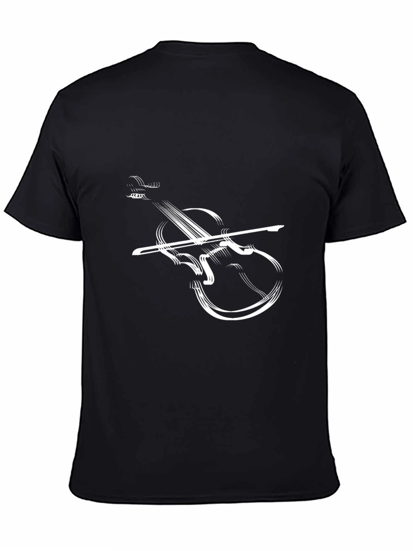 Black Violin Graphic Tee - Black Stylish Music T-Shirt view 4