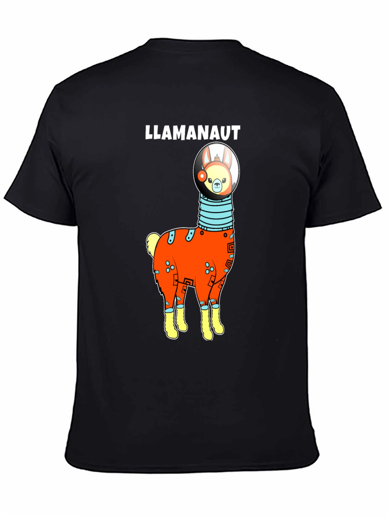 Black Llama Astronaut Graphic T-Shirt view 4