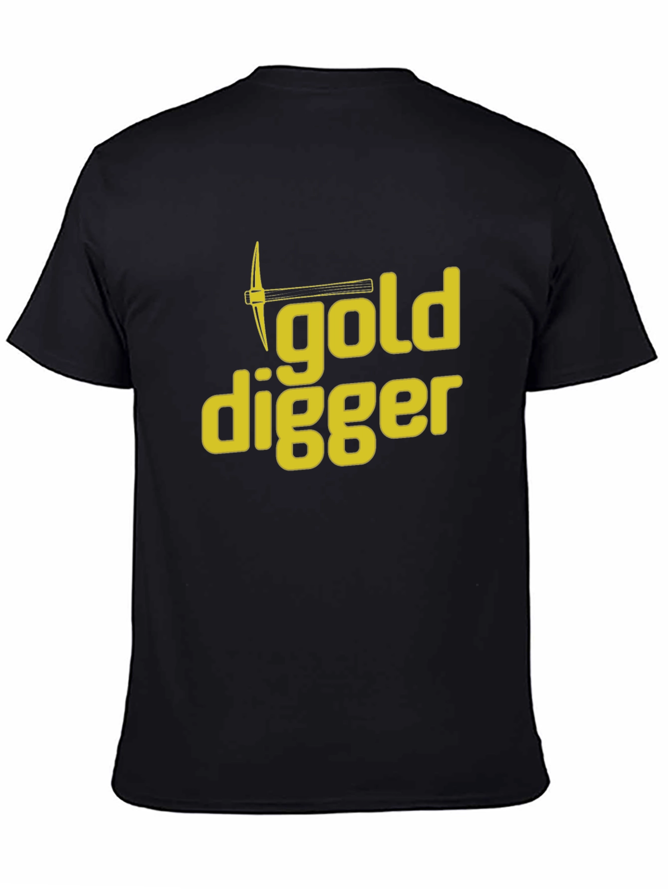 Black Gold Digger Graphic Tee - Humorous Crew Neck T-Shirt view 4