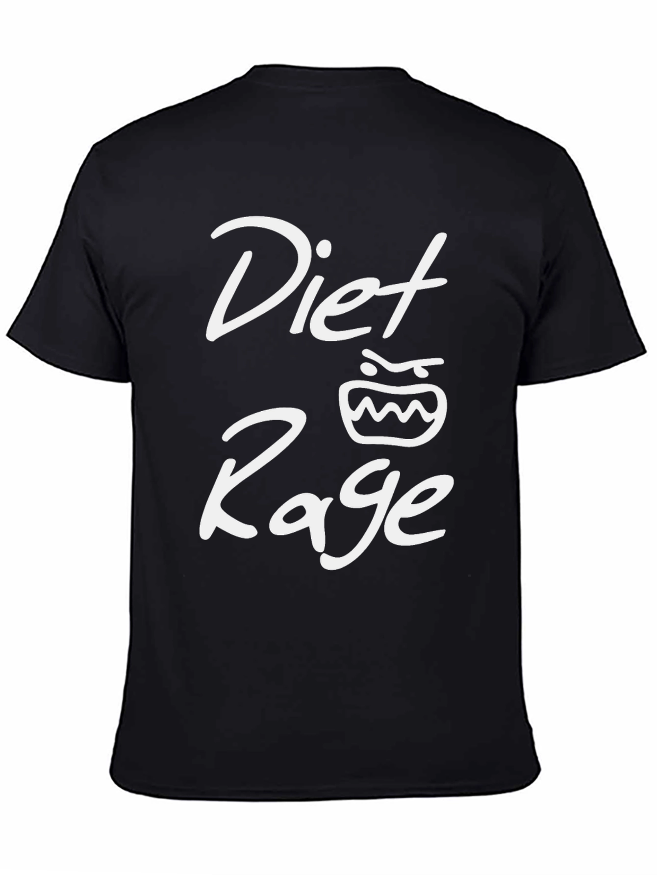 Black Diet Rage Graphic Tee - Black Casual T-Shirt view 4