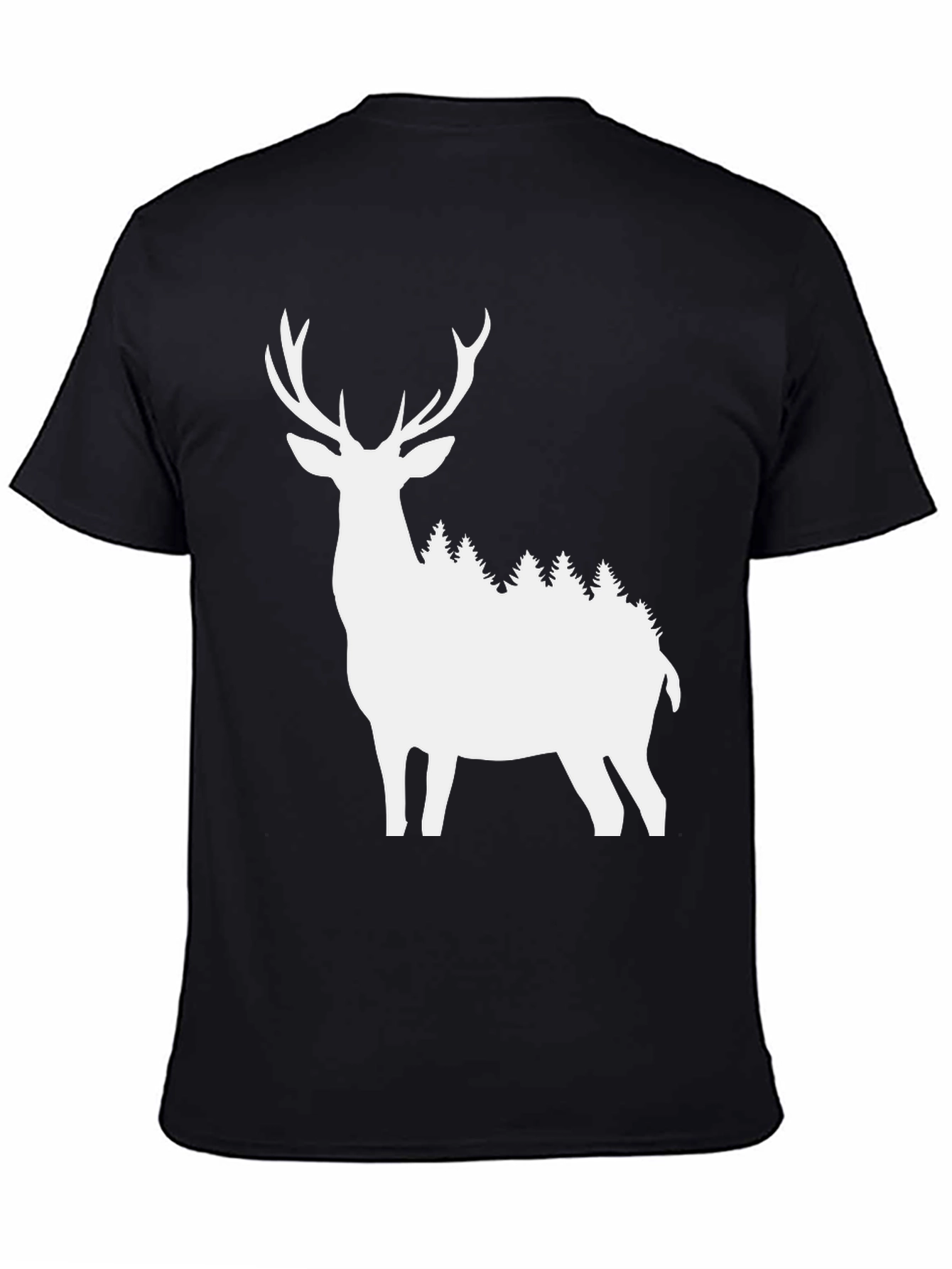 Black Deer Silhouette T-Shirt - Nature Inspired Graphic Tee view 4