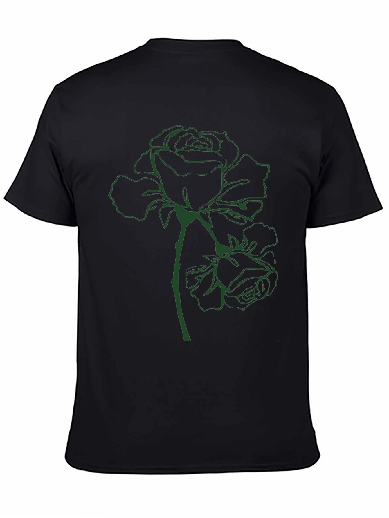 Black Green Rose Graphic Tee - Stylish Comfort view 4