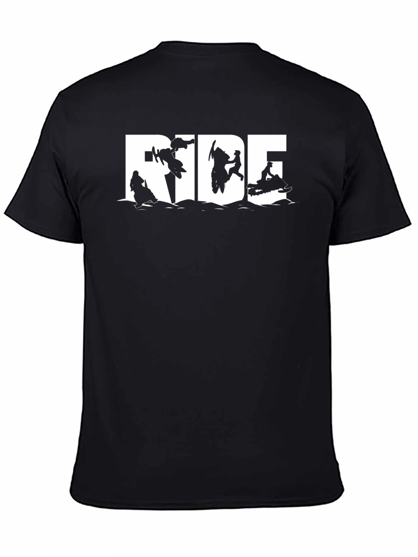Black Ride Graphic Tee - Snowmobile & Motocross T-Shirt view 4